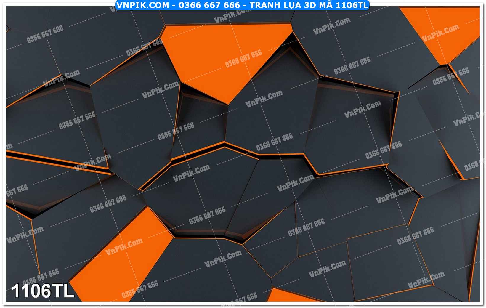 Tranh lụa 3D – Tranh trang trí dán tường 1106TL