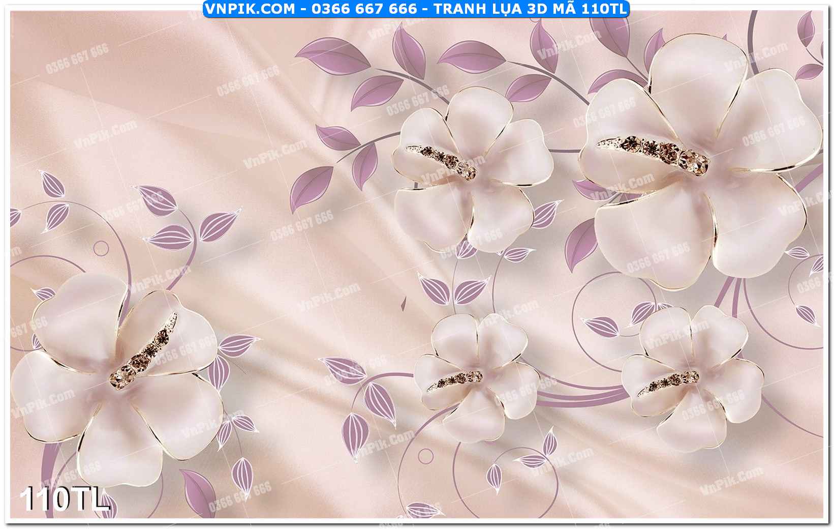 Tranh lụa 3D – Tranh trang trí dán tường 110TL