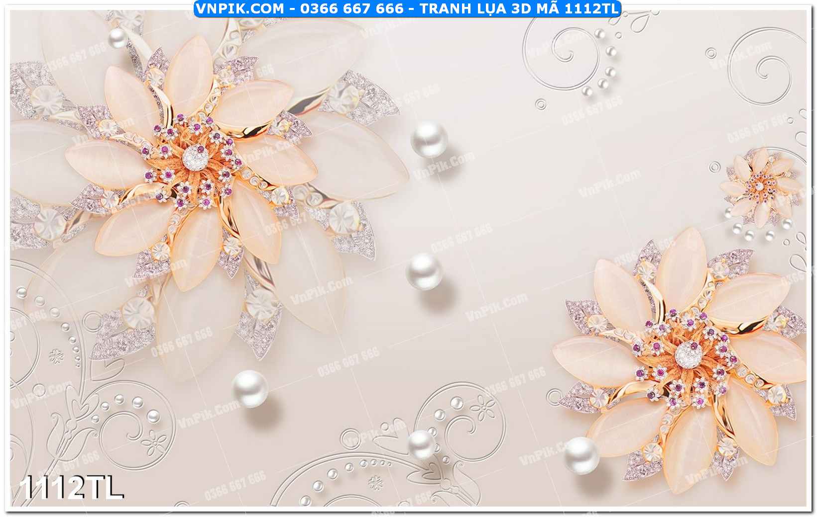 Tranh lụa 3D – Tranh trang trí dán tường 1112TL