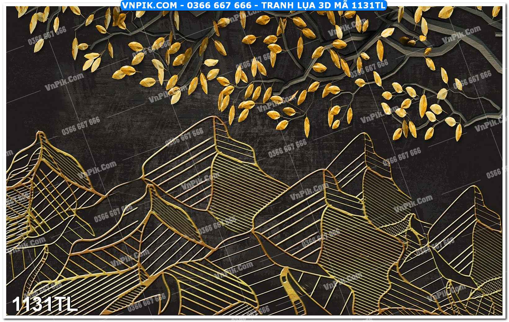 Tranh lụa 3D – Tranh trang trí dán tường 1131TL