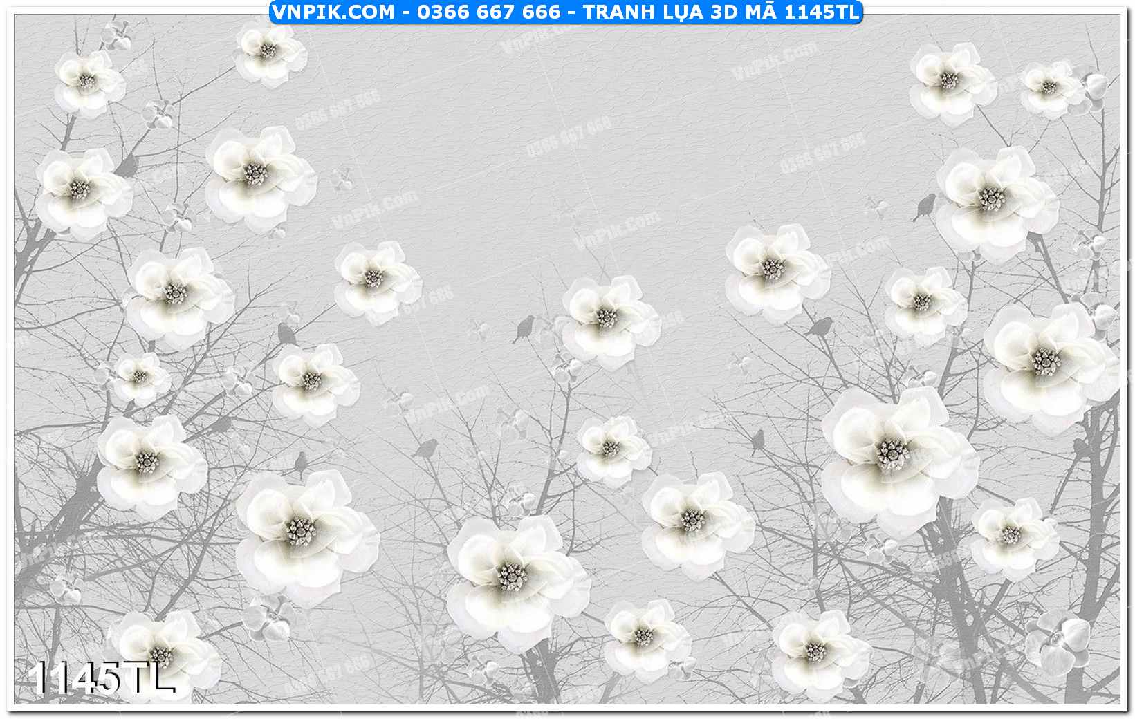 Tranh lụa 3D – Tranh trang trí dán tường 1145TL