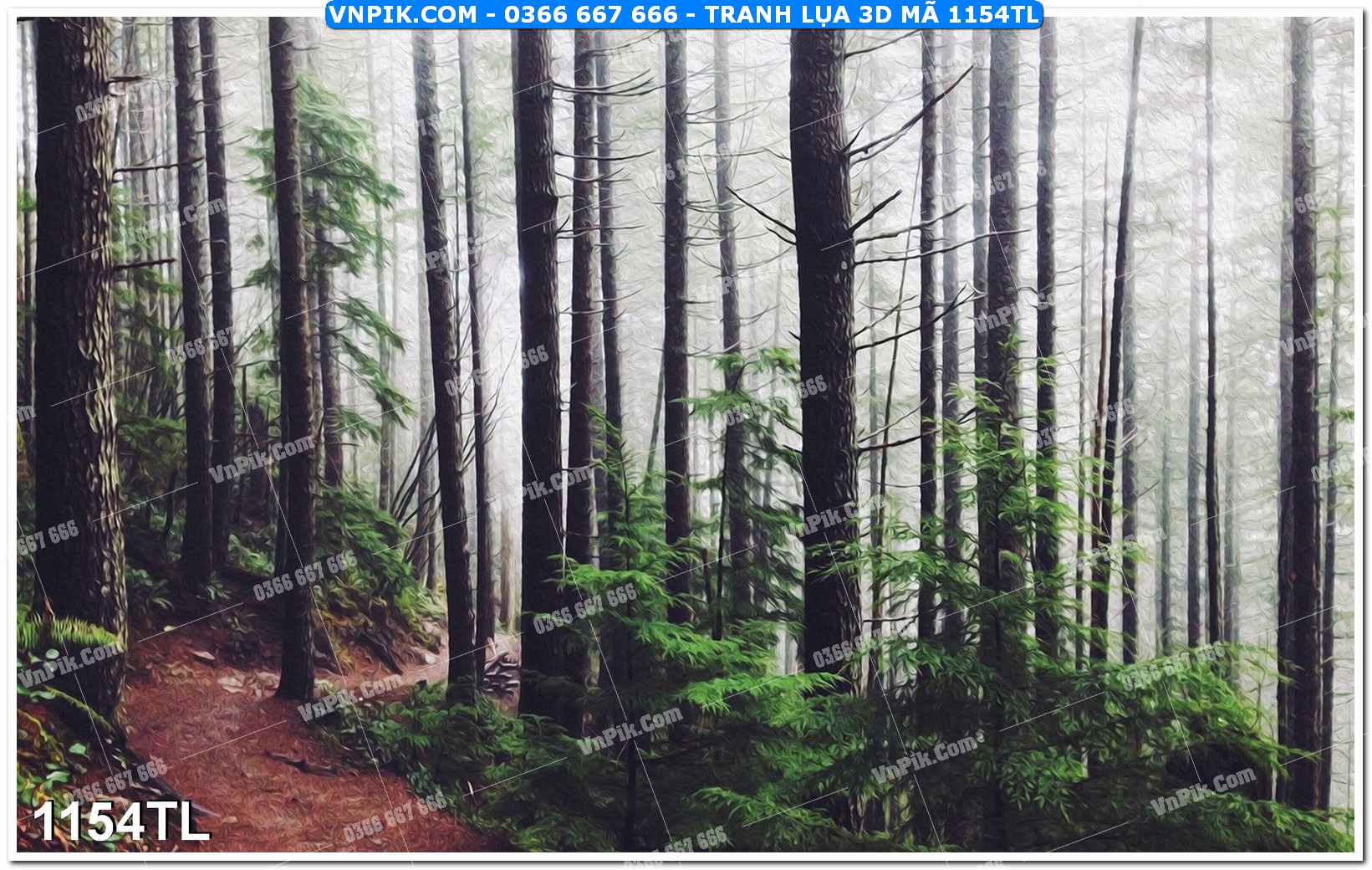 Tranh lụa 3D – Tranh trang trí dán tường 1154TL