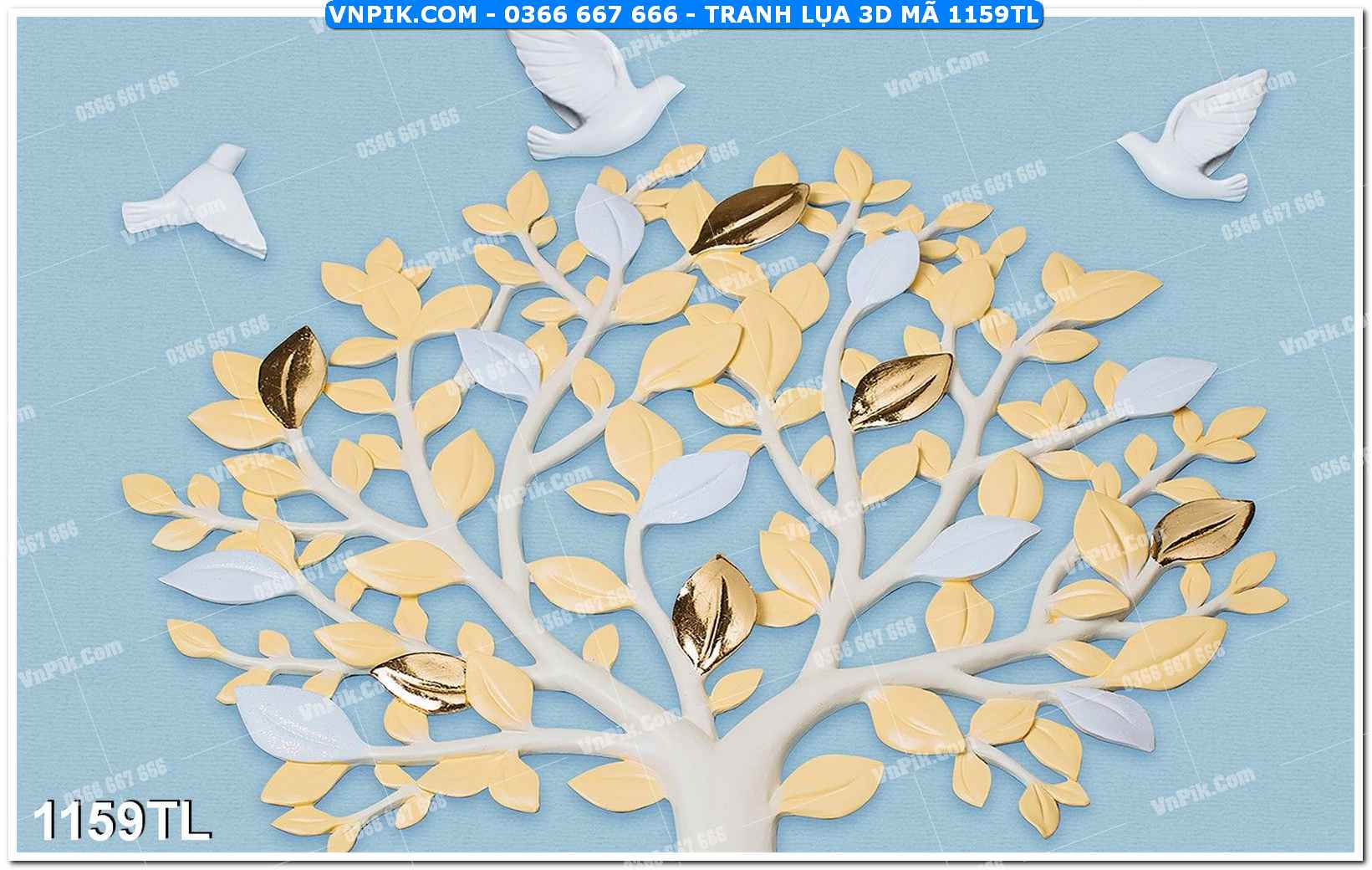 Tranh lụa 3D – Tranh trang trí dán tường 1159TL