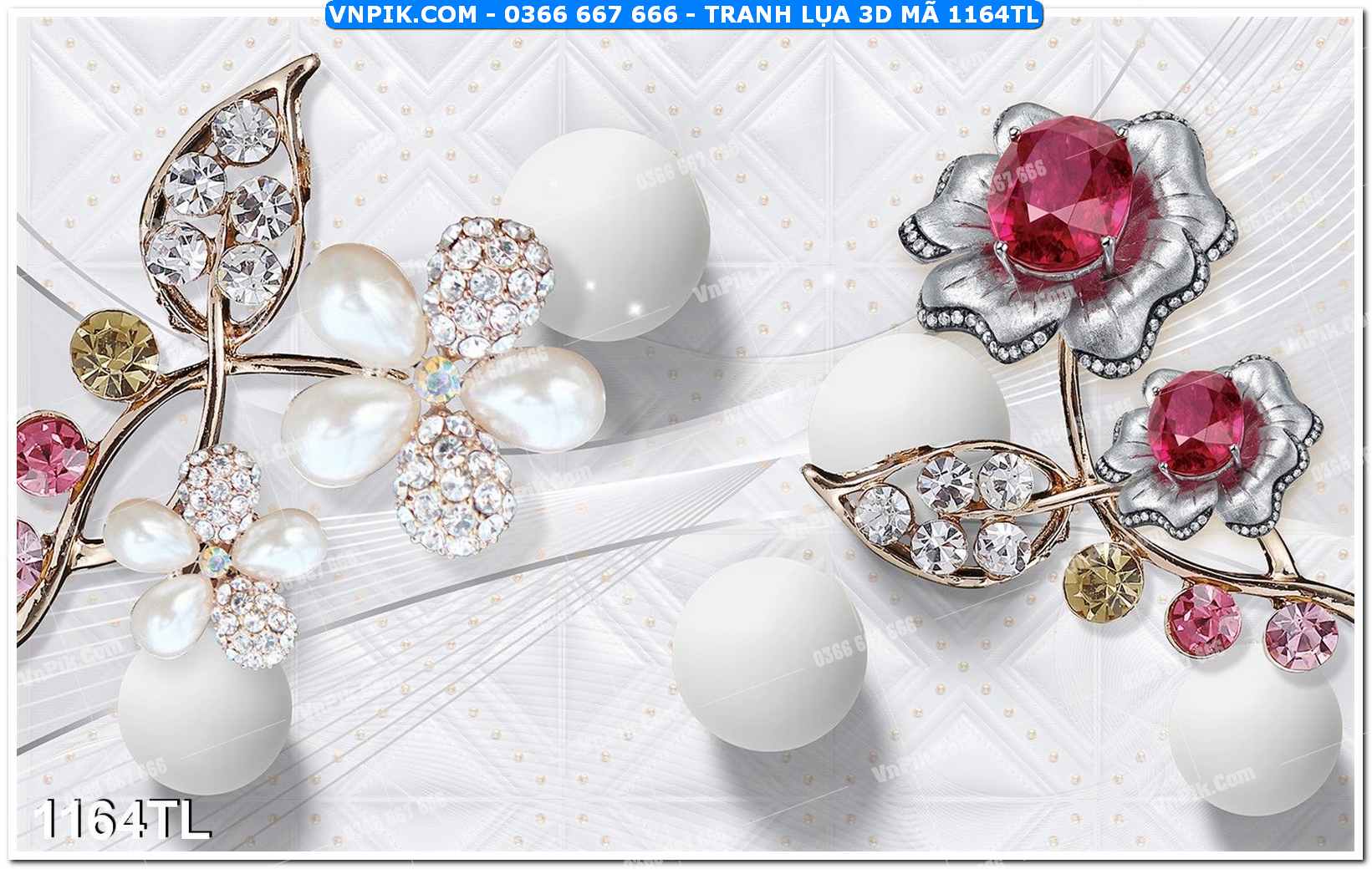 Tranh lụa 3D – Tranh trang trí dán tường 1164TL