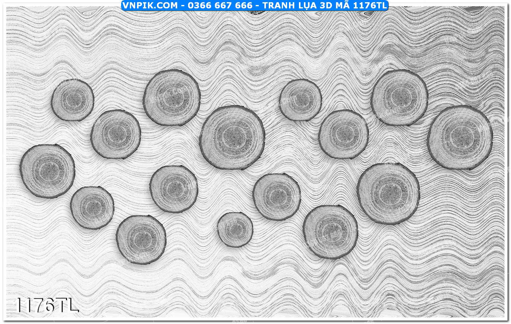 Tranh lụa 3D – Tranh trang trí dán tường 1176TL