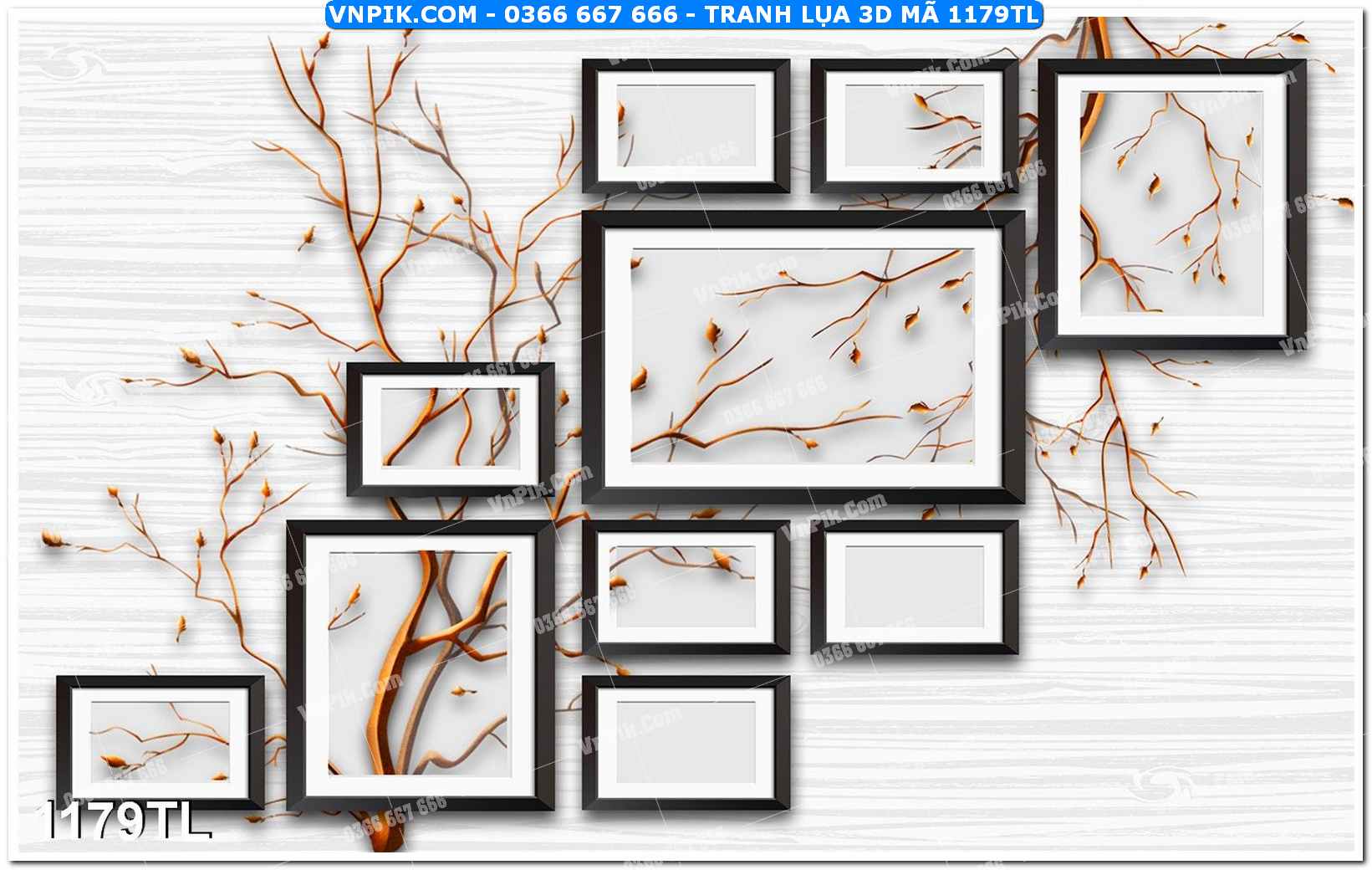 Tranh lụa 3D – Tranh trang trí dán tường 1179TL