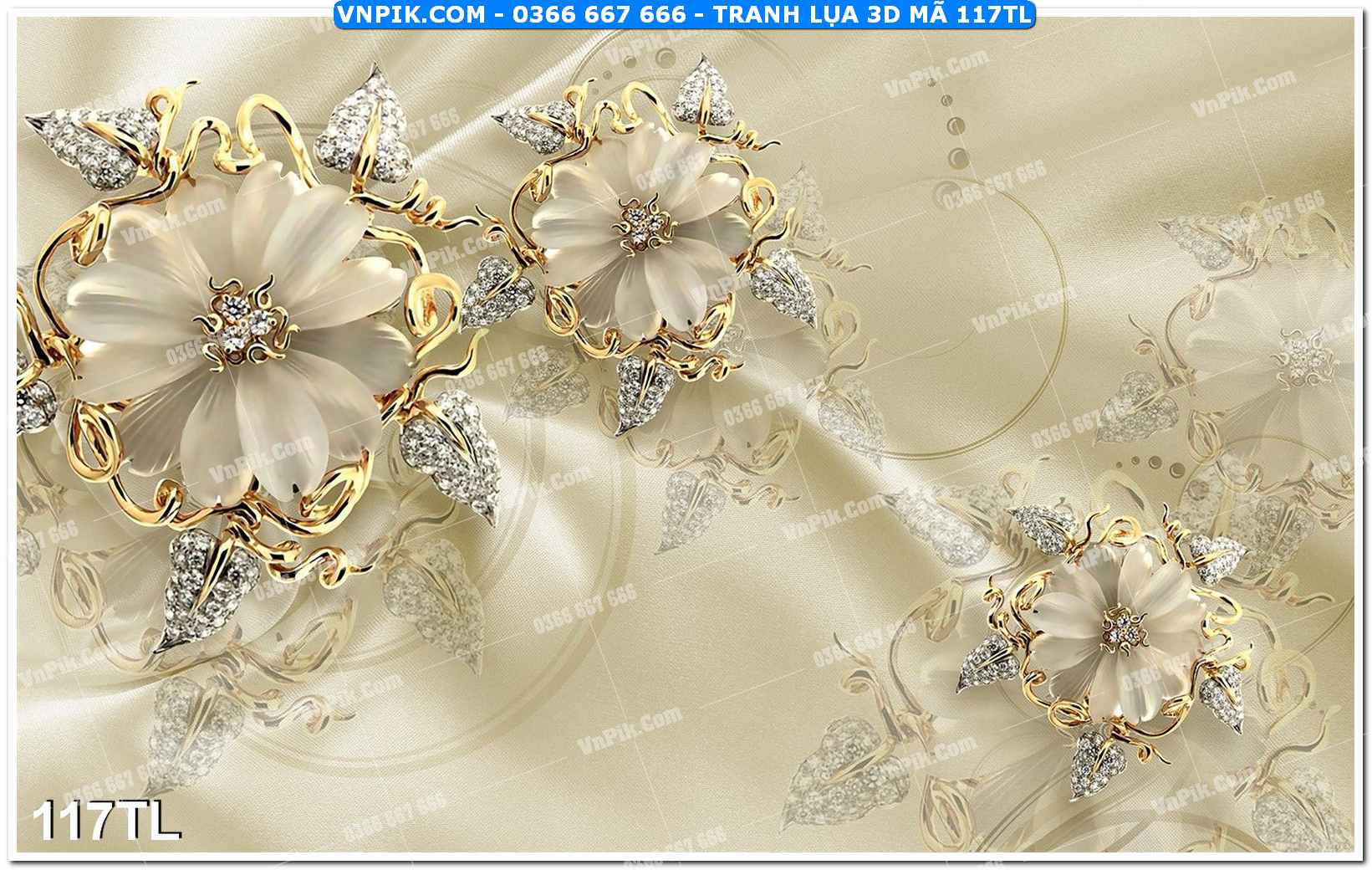 Tranh lụa 3D – Tranh trang trí dán tường 117TL