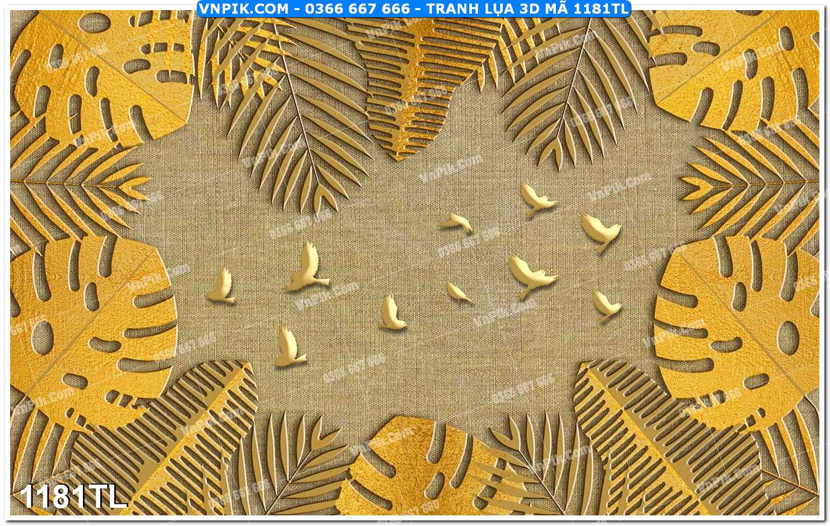 Tranh lụa 3D – Tranh trang trí dán tường 1181TL