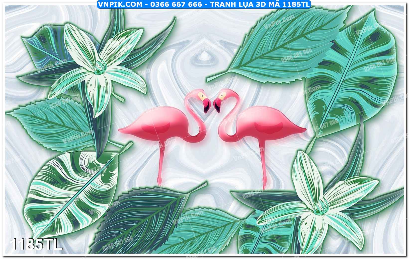 Tranh lụa 3D – Tranh trang trí dán tường 1185TL