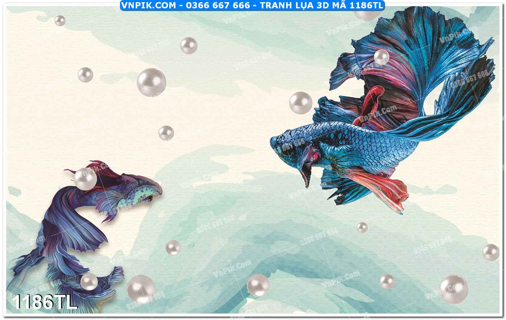 Tranh lụa 3D – Tranh trang trí dán tường 1186TL