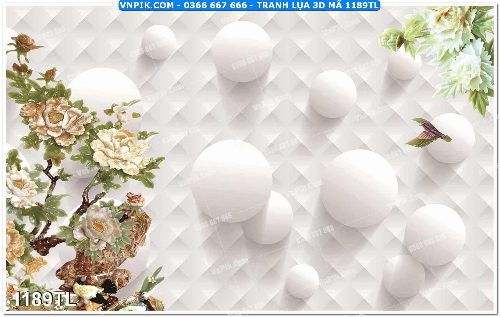 Tranh lụa 3D – Tranh trang trí dán tường 1189TL