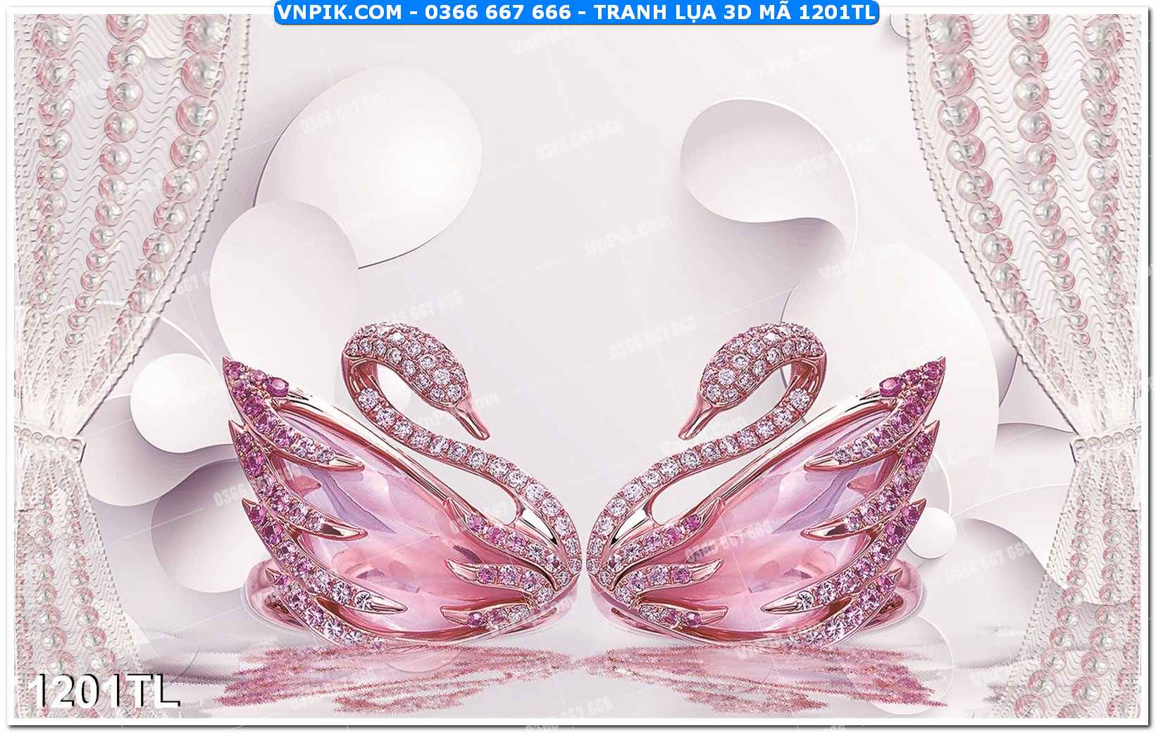 Tranh lụa 3D – Tranh trang trí dán tường 1201TL