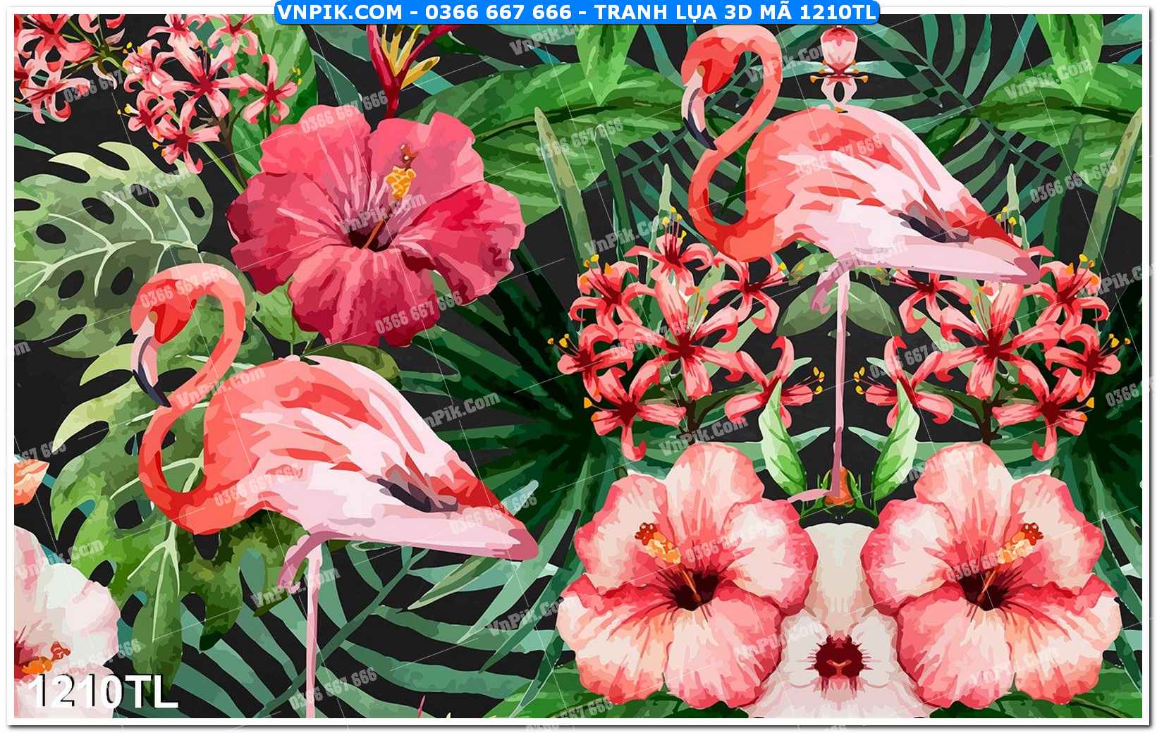 Tranh lụa 3D – Tranh trang trí dán tường 1210TL