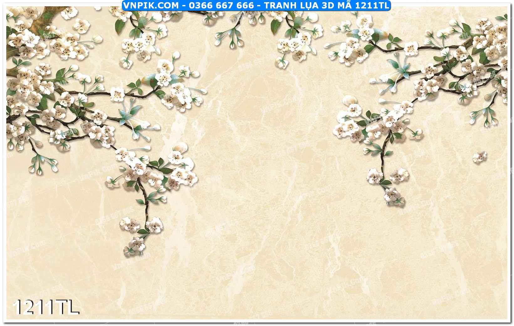 Tranh lụa 3D – Tranh trang trí dán tường 1211TL