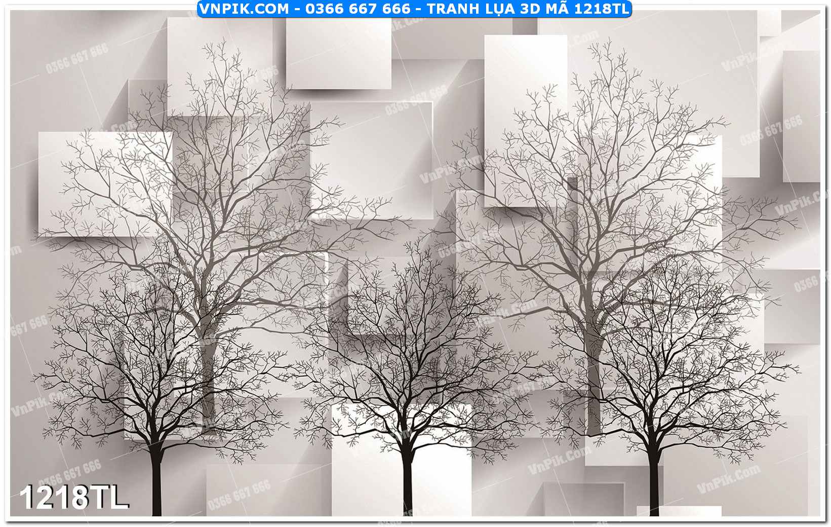 Tranh lụa 3D – Tranh trang trí dán tường 1218TL