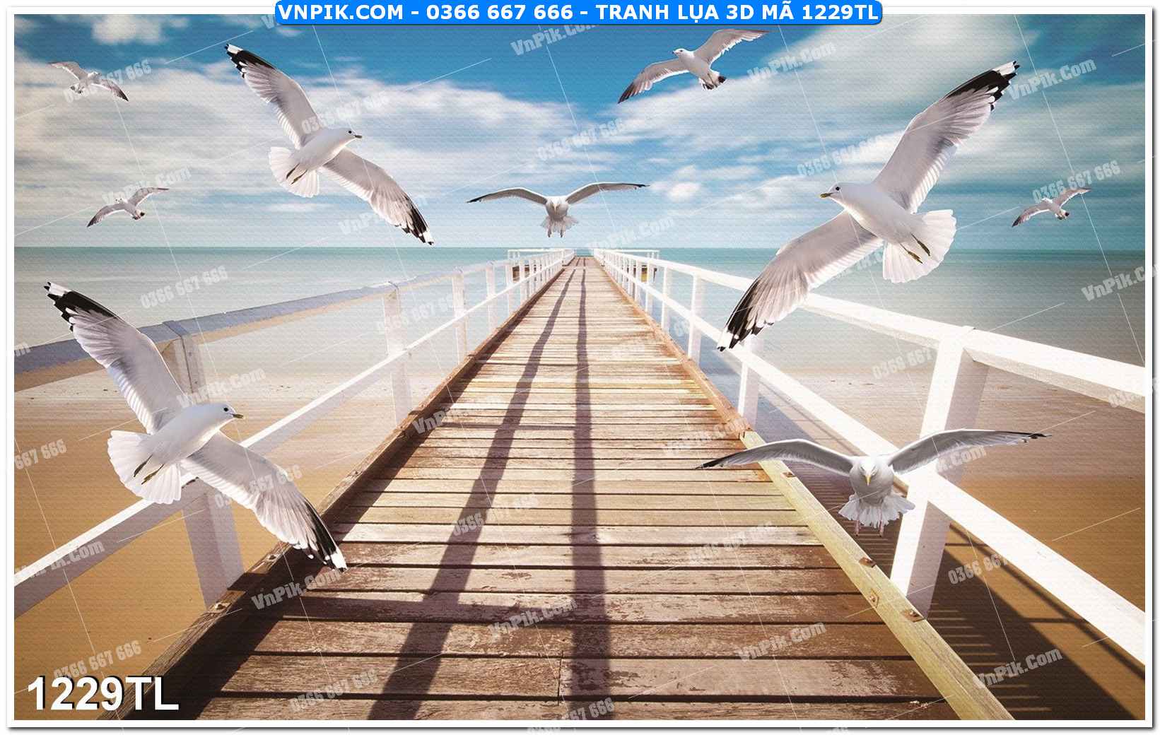 Tranh lụa 3D – Tranh trang trí dán tường 1229TL