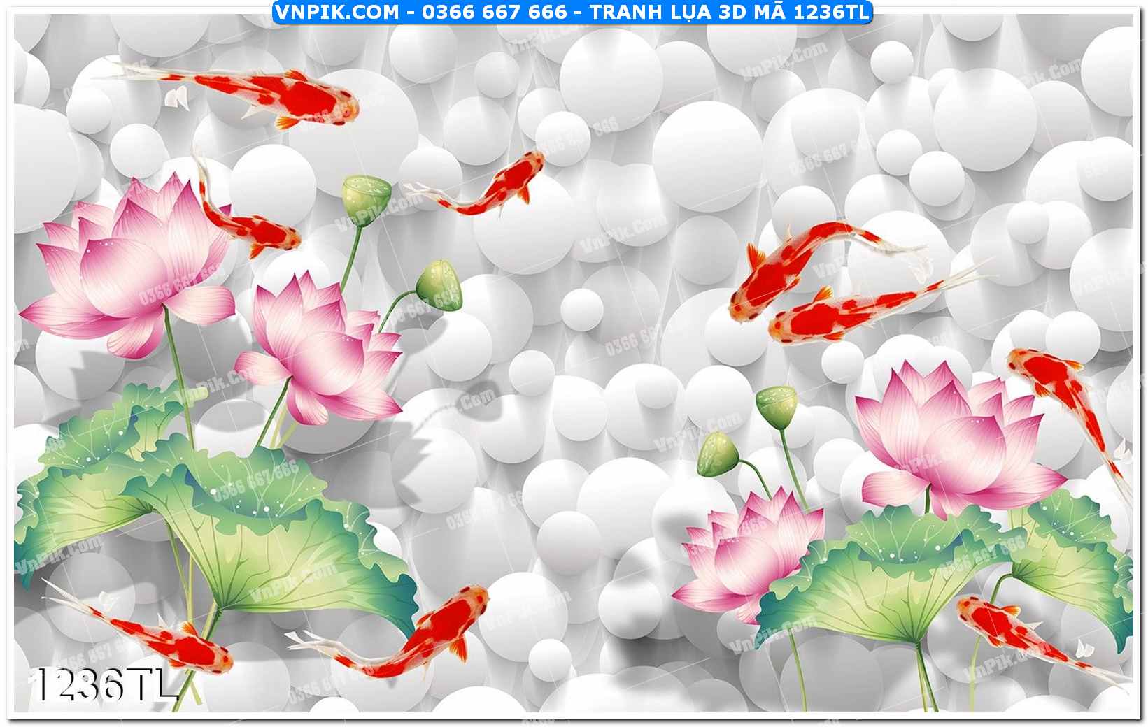 Tranh lụa 3D – Tranh trang trí dán tường 1236TL