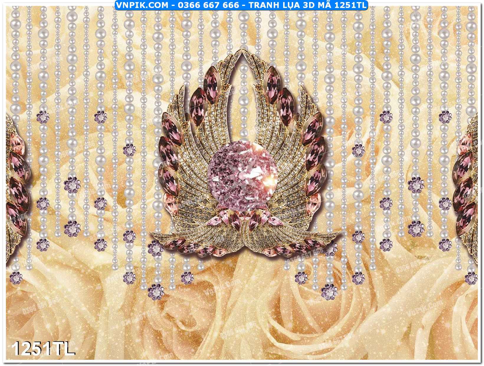 Tranh lụa 3D – Tranh trang trí dán tường 1251TL