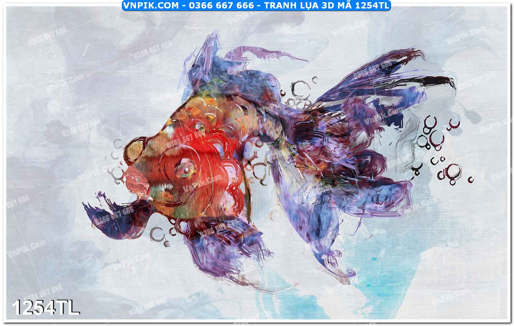Tranh lụa 3D – Tranh trang trí dán tường 1254TL