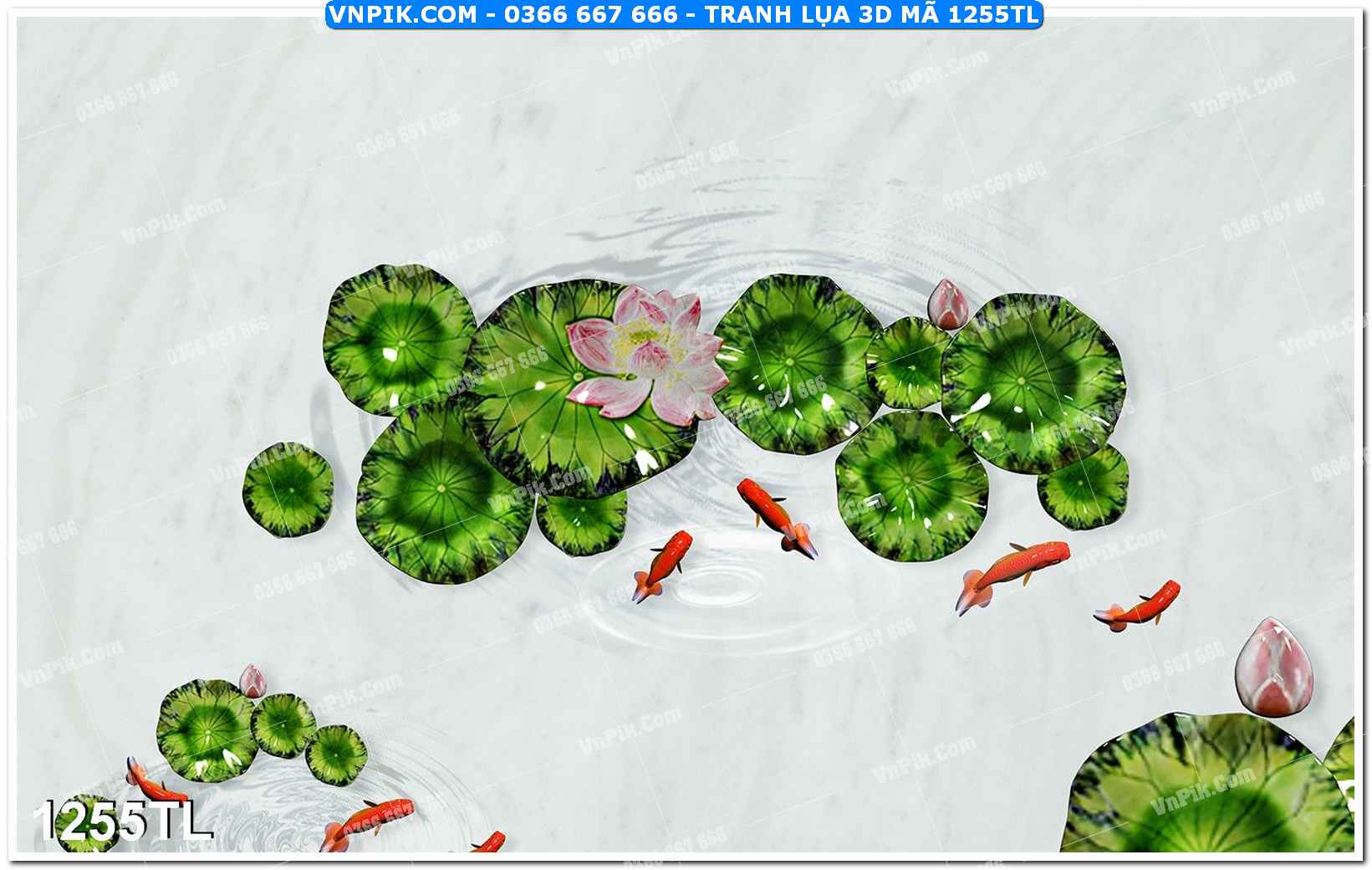 Tranh lụa 3D – Tranh trang trí dán tường 1255TL