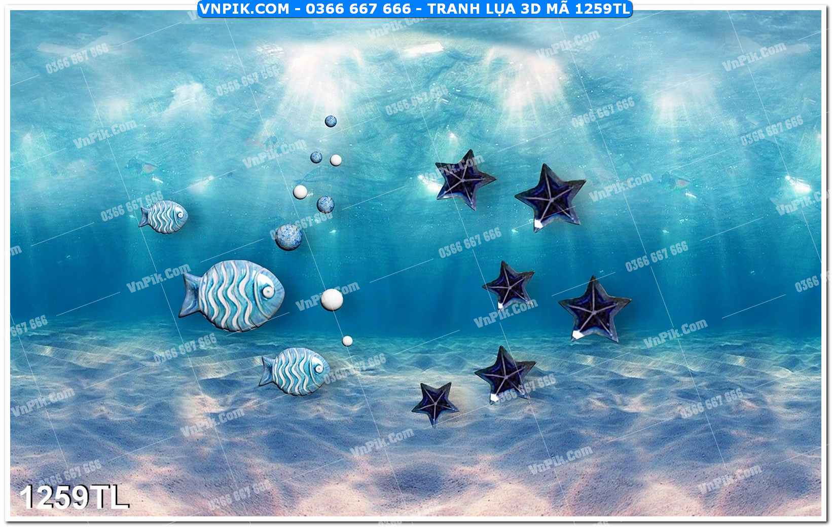 Tranh lụa 3D – Tranh trang trí dán tường 1259TL