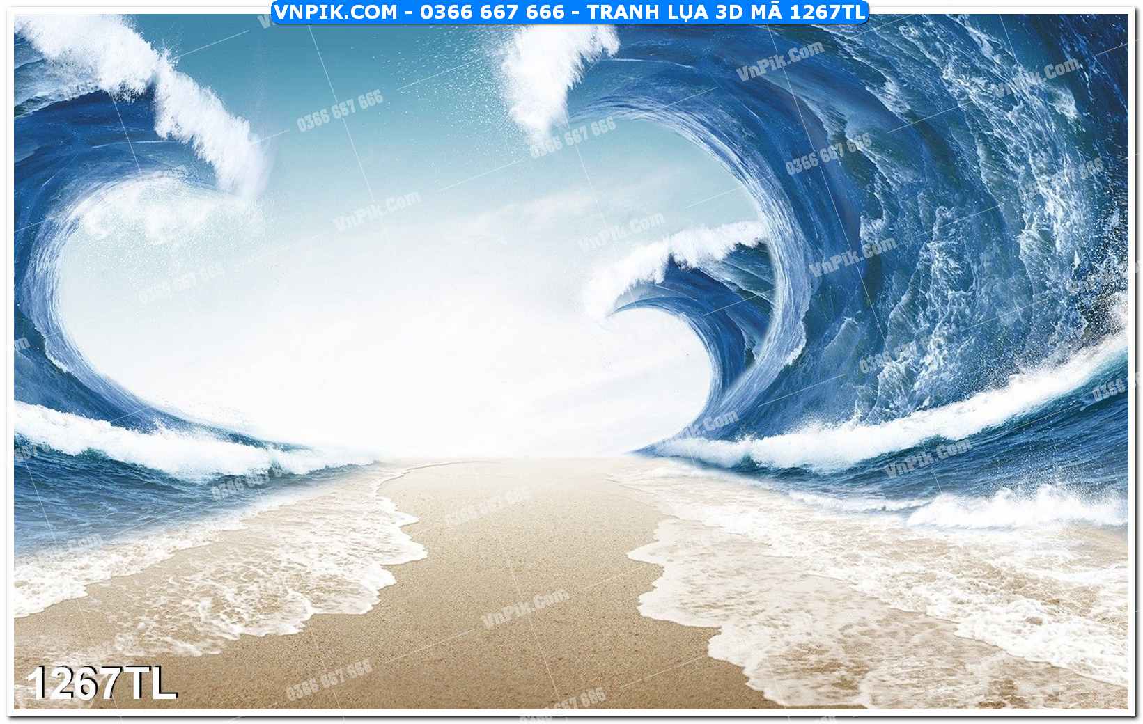 Tranh lụa 3D – Tranh trang trí dán tường 1267TL