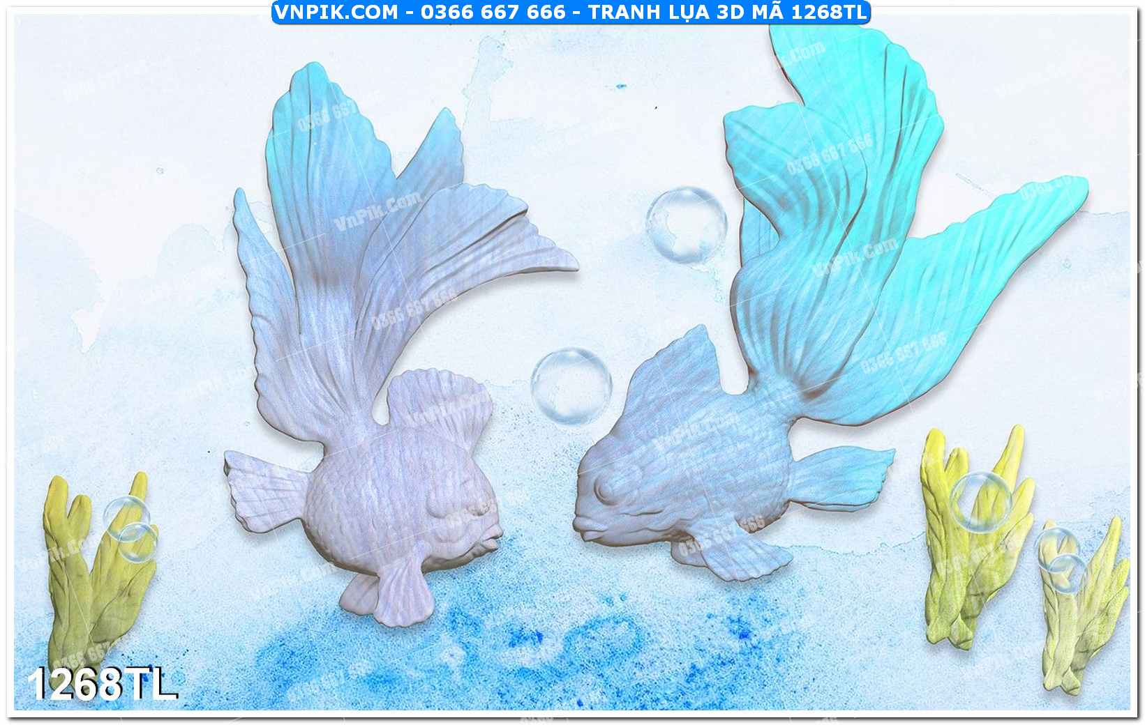 Tranh lụa 3D – Tranh trang trí dán tường 1268TL