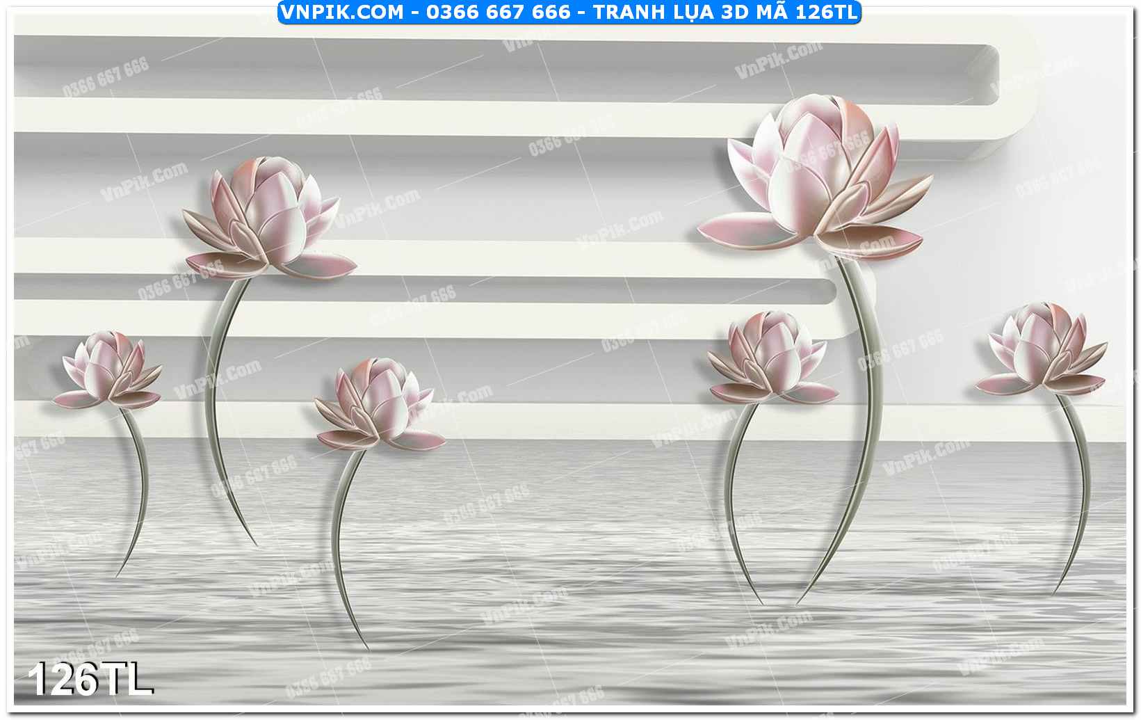 Tranh lụa 3D – Tranh trang trí dán tường 126TL