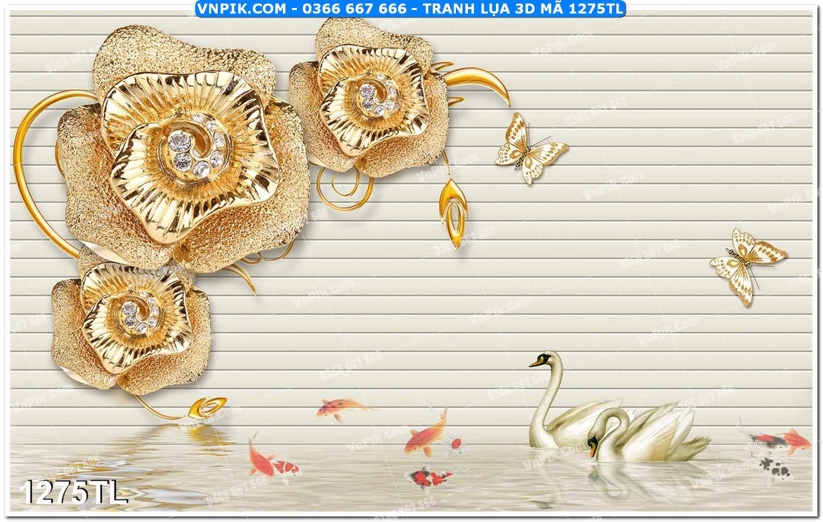 Tranh lụa 3D – Tranh trang trí dán tường 1275TL