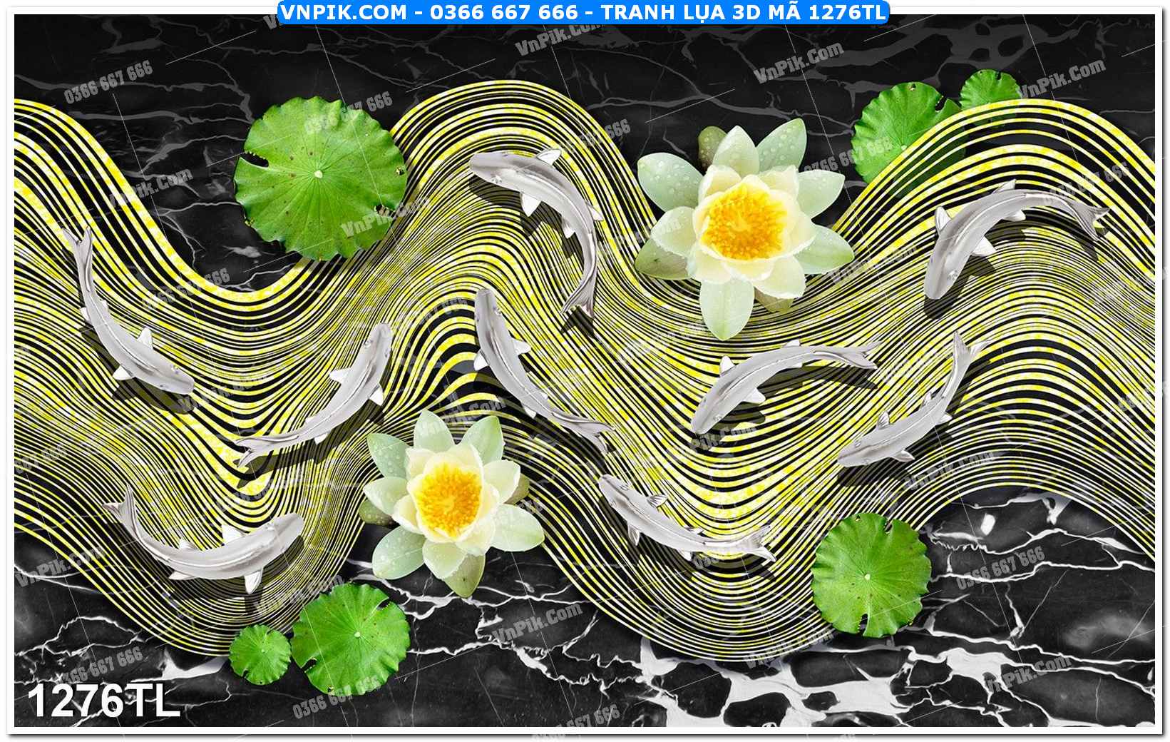 Tranh lụa 3D – Tranh trang trí dán tường 1276TL