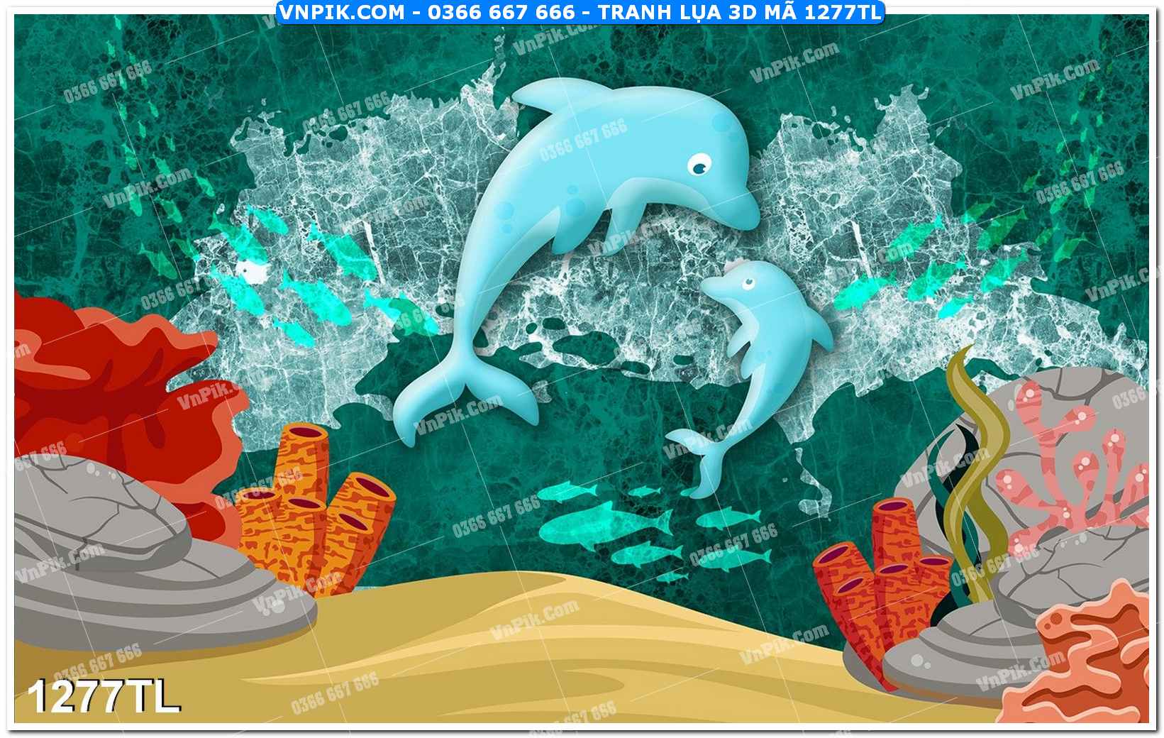 Tranh lụa 3D – Tranh trang trí dán tường 1277TL