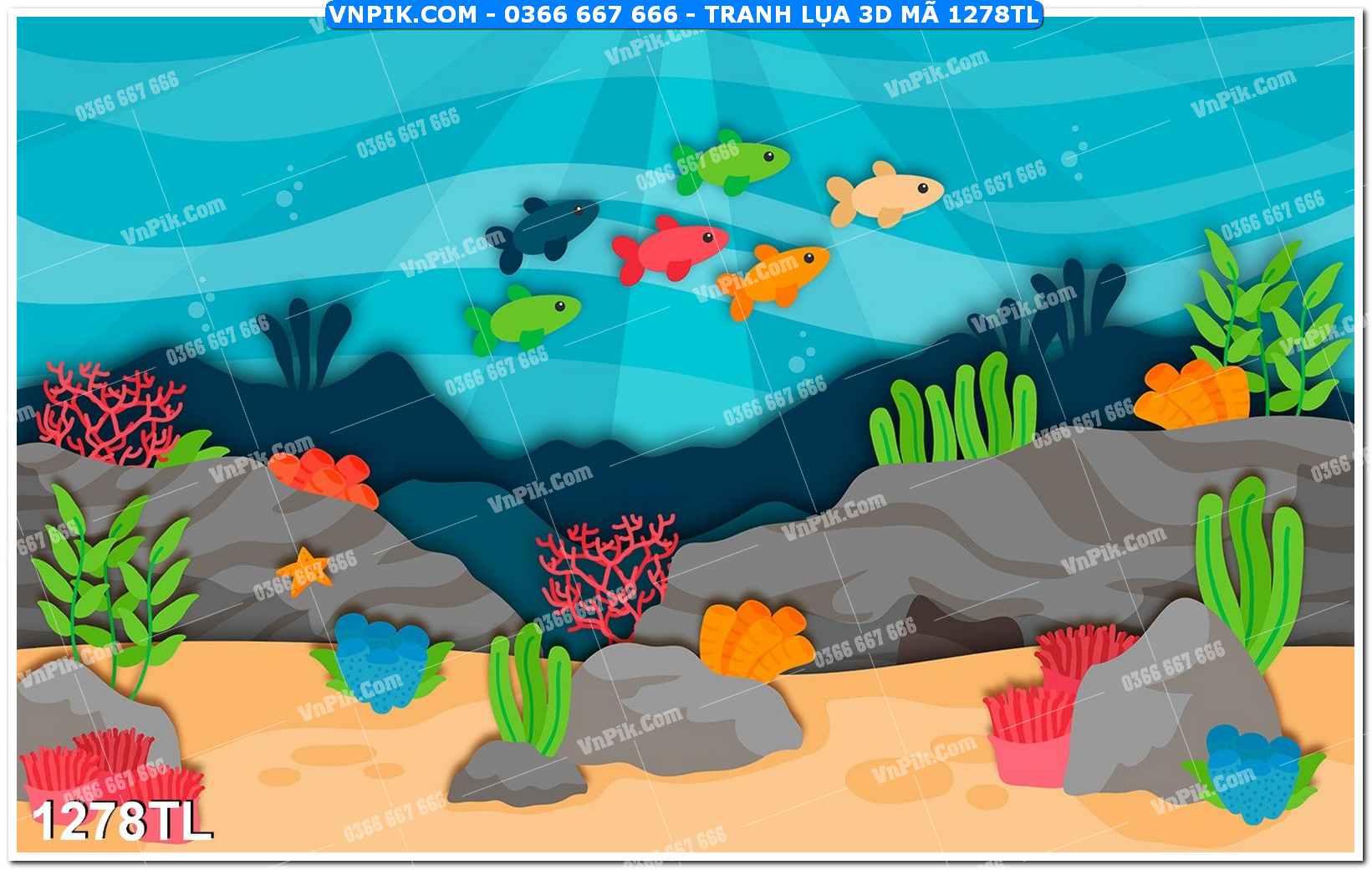 Tranh lụa 3D – Tranh trang trí dán tường 1278TL