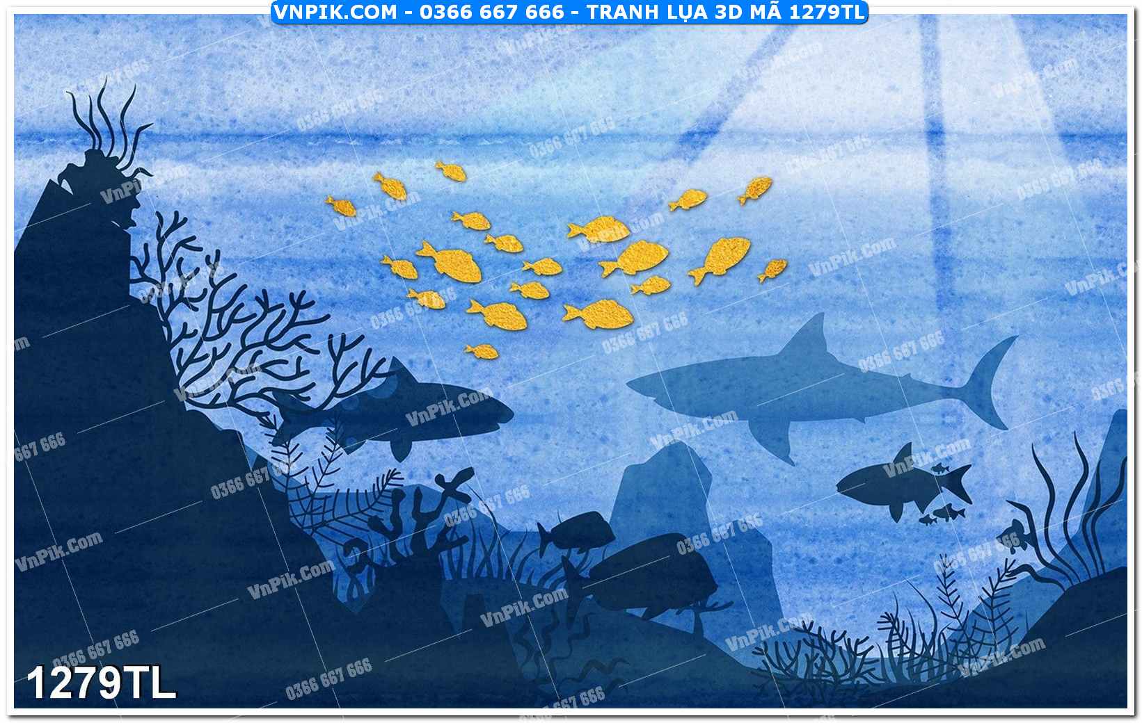 Tranh lụa 3D – Tranh trang trí dán tường 1279TL