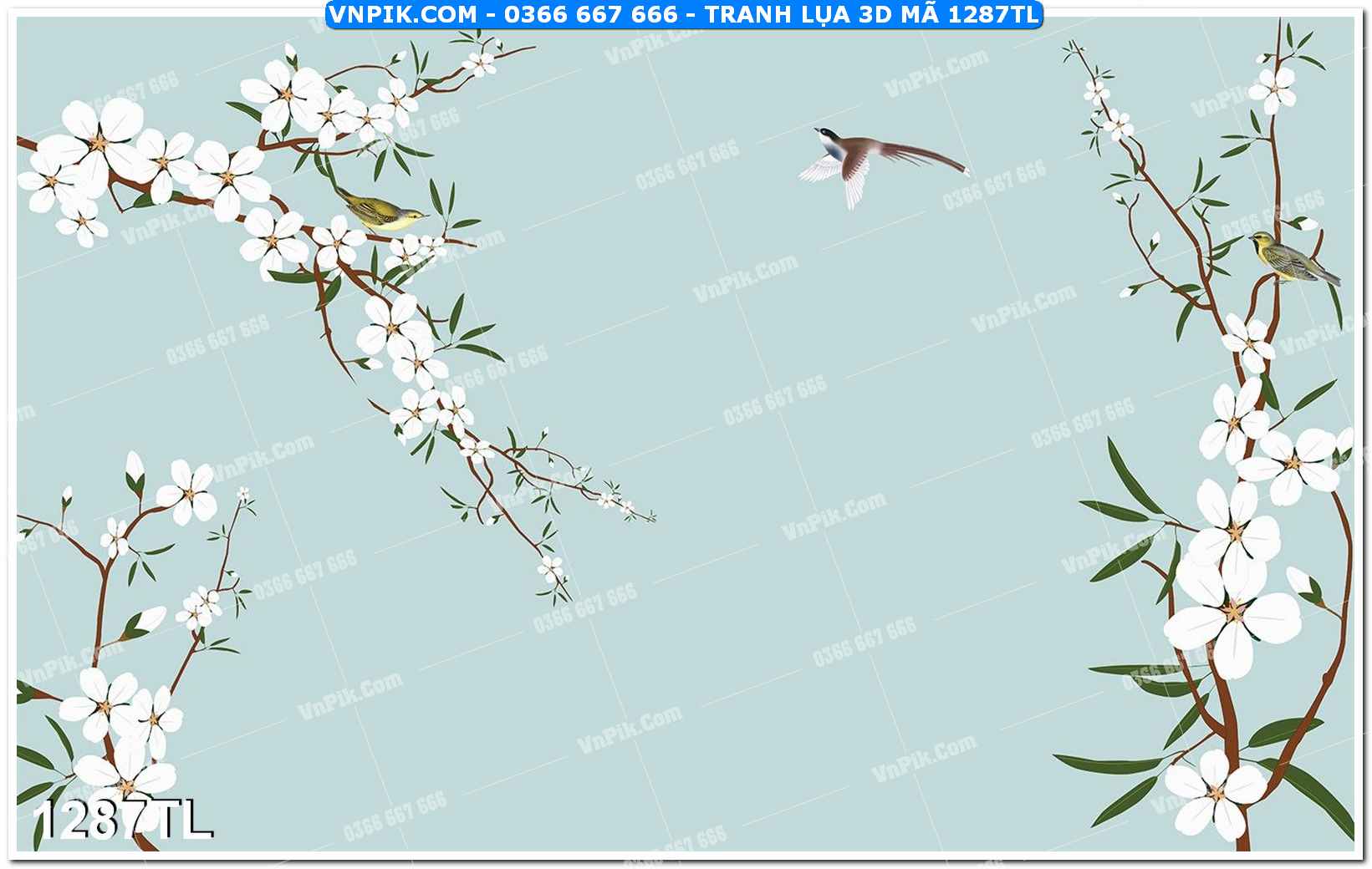 Tranh lụa 3D – Tranh trang trí dán tường 1287TL