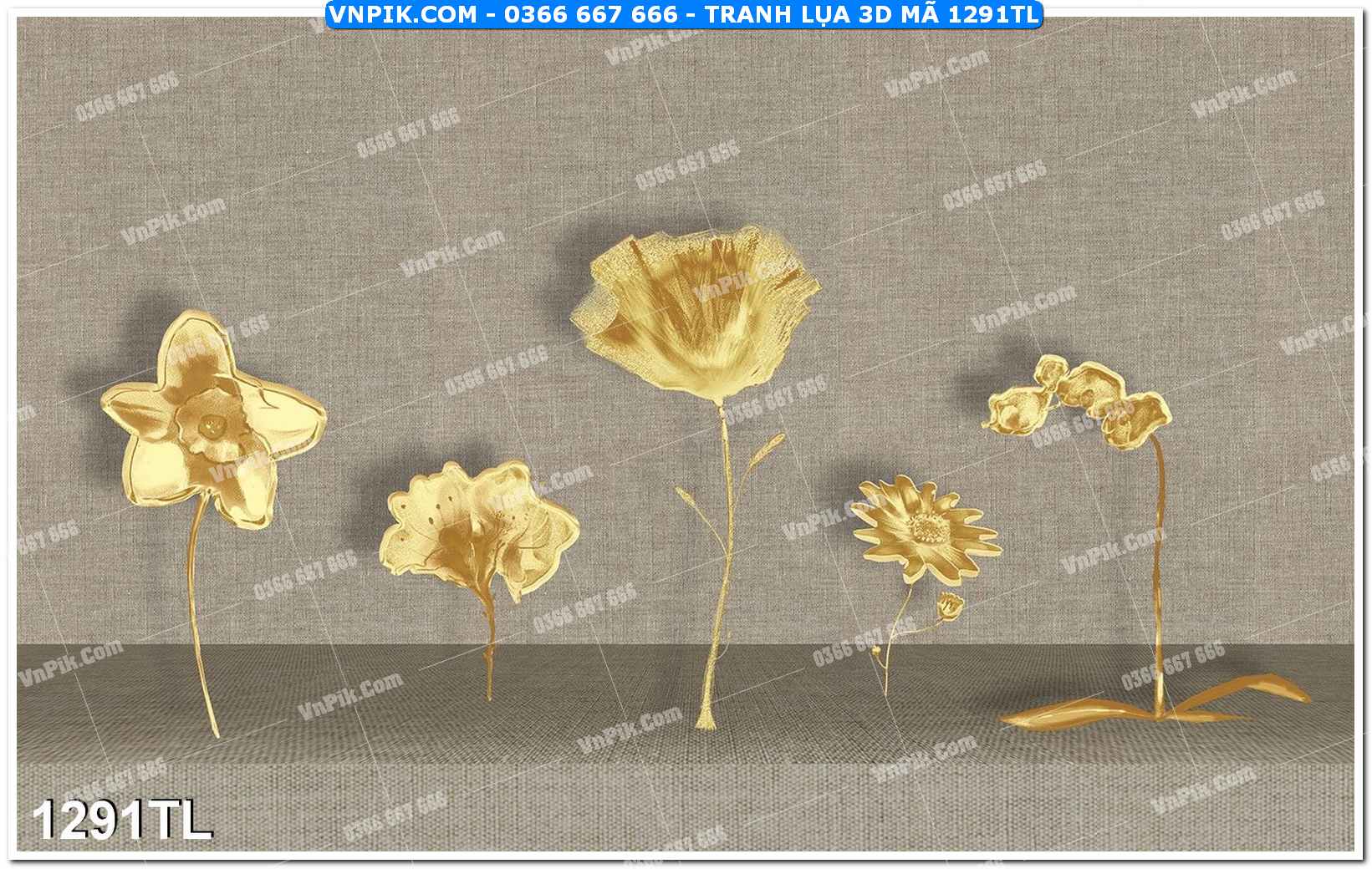 Tranh lụa 3D – Tranh trang trí dán tường 1291TL