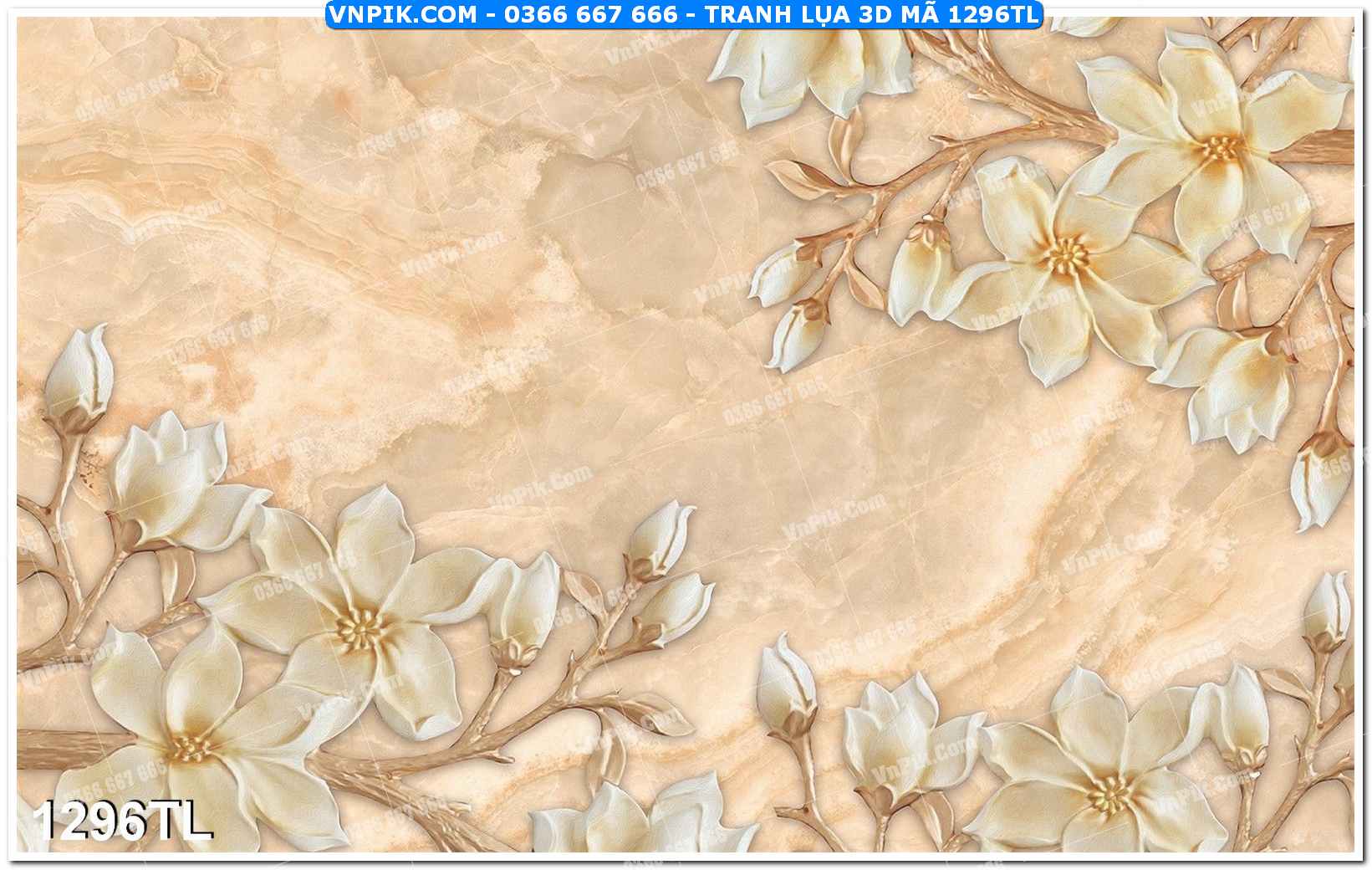 Tranh lụa 3D – Tranh trang trí dán tường 1296TL