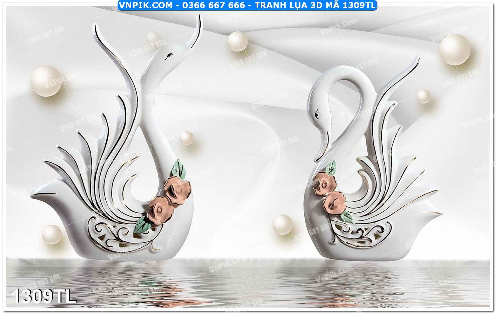 Tranh lụa 3D – Tranh trang trí dán tường 1309TL
