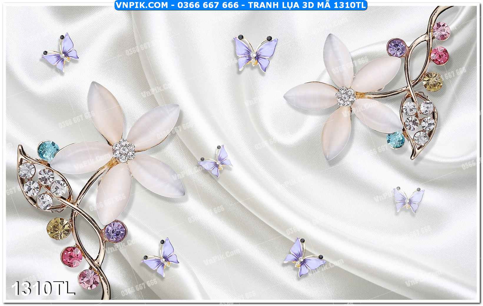 Tranh lụa 3D – Tranh trang trí dán tường 1310TL