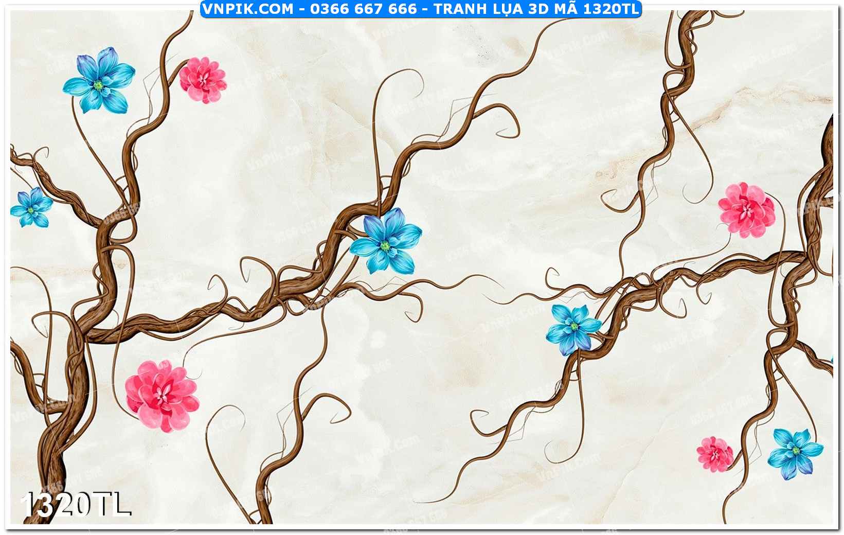 Tranh lụa 3D – Tranh trang trí dán tường 1320TL