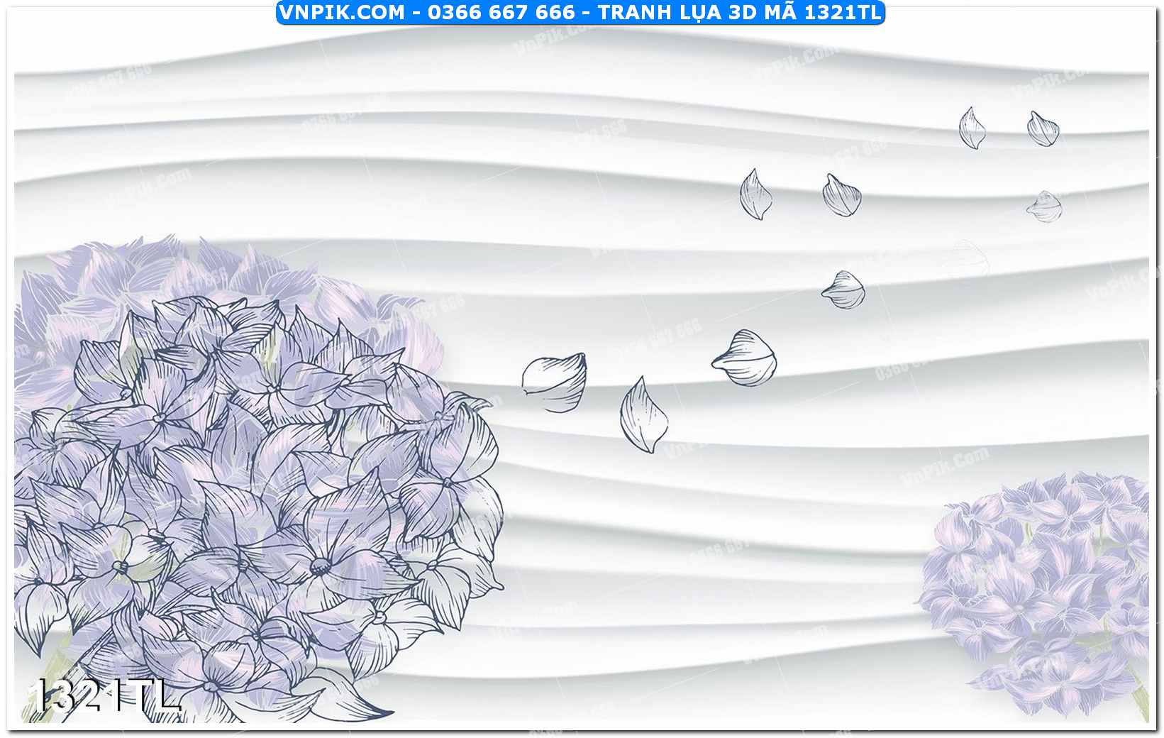 Tranh lụa 3D – Tranh trang trí dán tường 1321TL