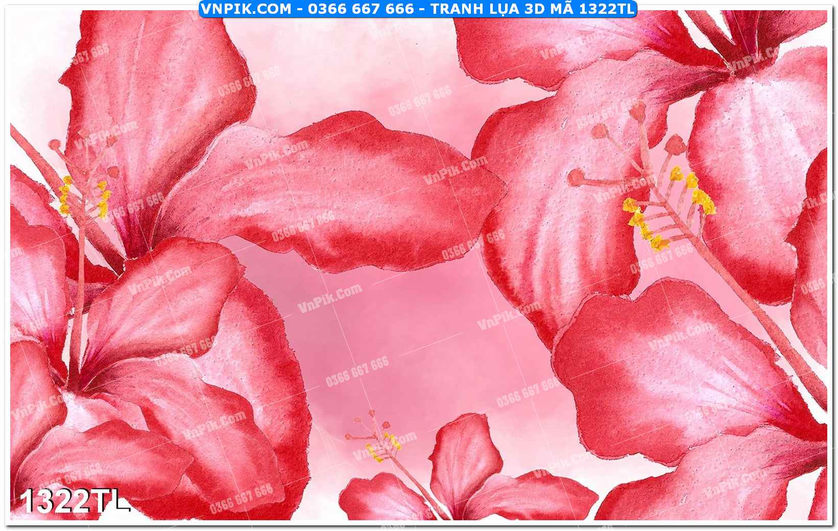 Tranh lụa 3D – Tranh trang trí dán tường 1322TL