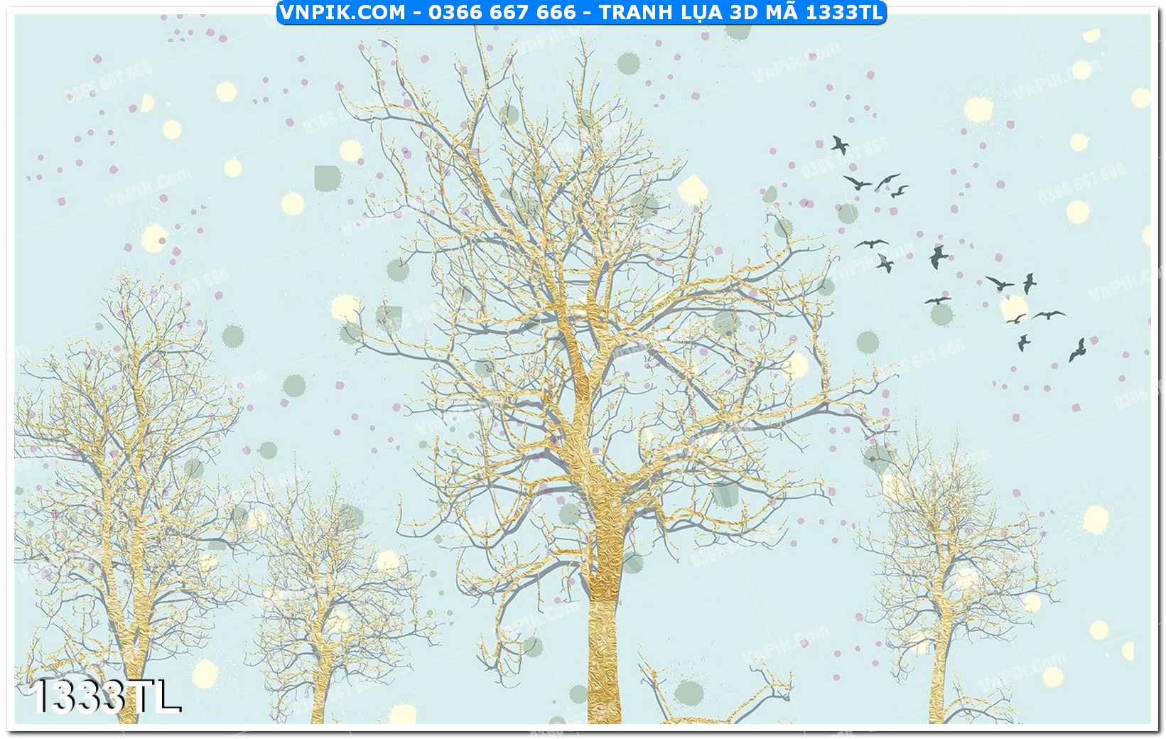 Tranh lụa 3D – Tranh trang trí dán tường 1333TL