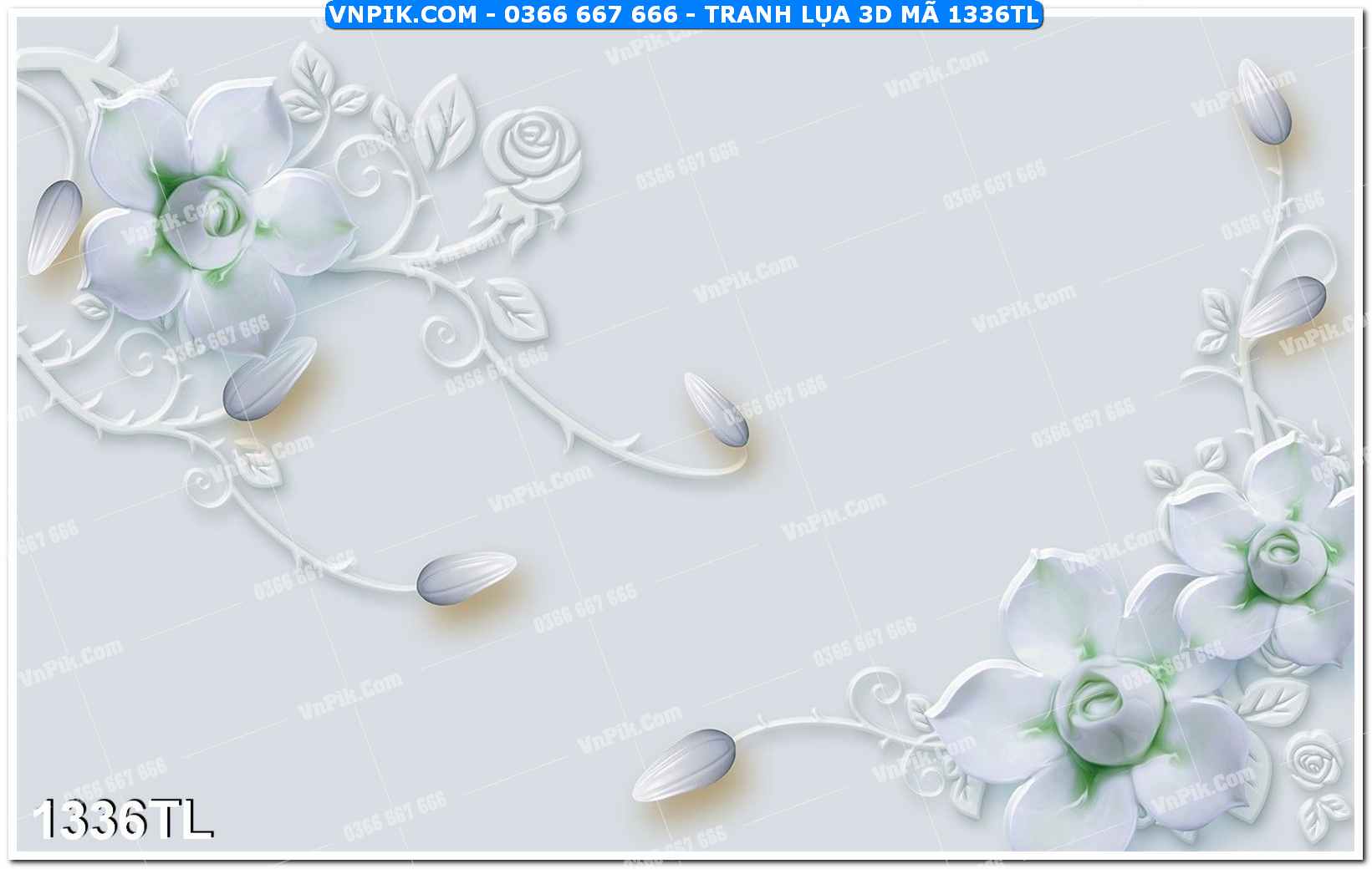 Tranh lụa 3D – Tranh trang trí dán tường 1336TL