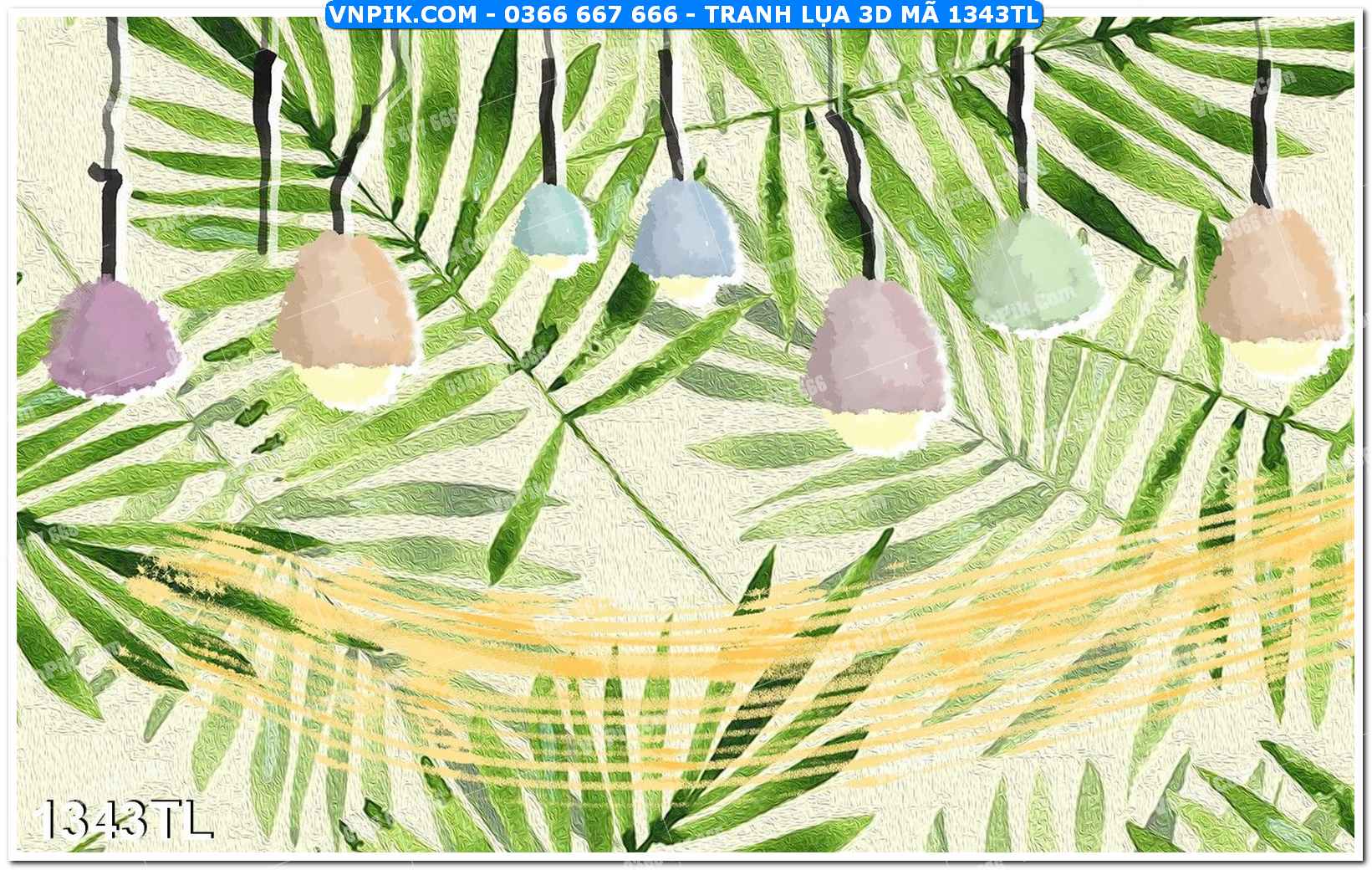 Tranh lụa 3D – Tranh trang trí dán tường 1343TL