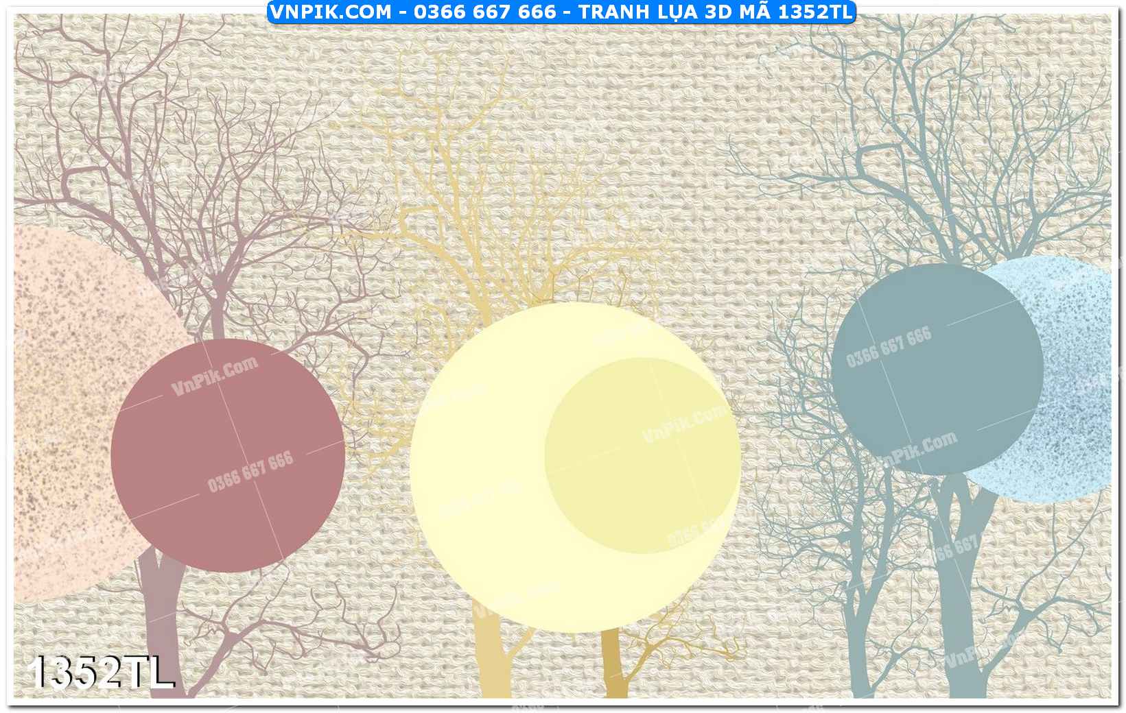 Tranh lụa 3D – Tranh trang trí dán tường 1352TL