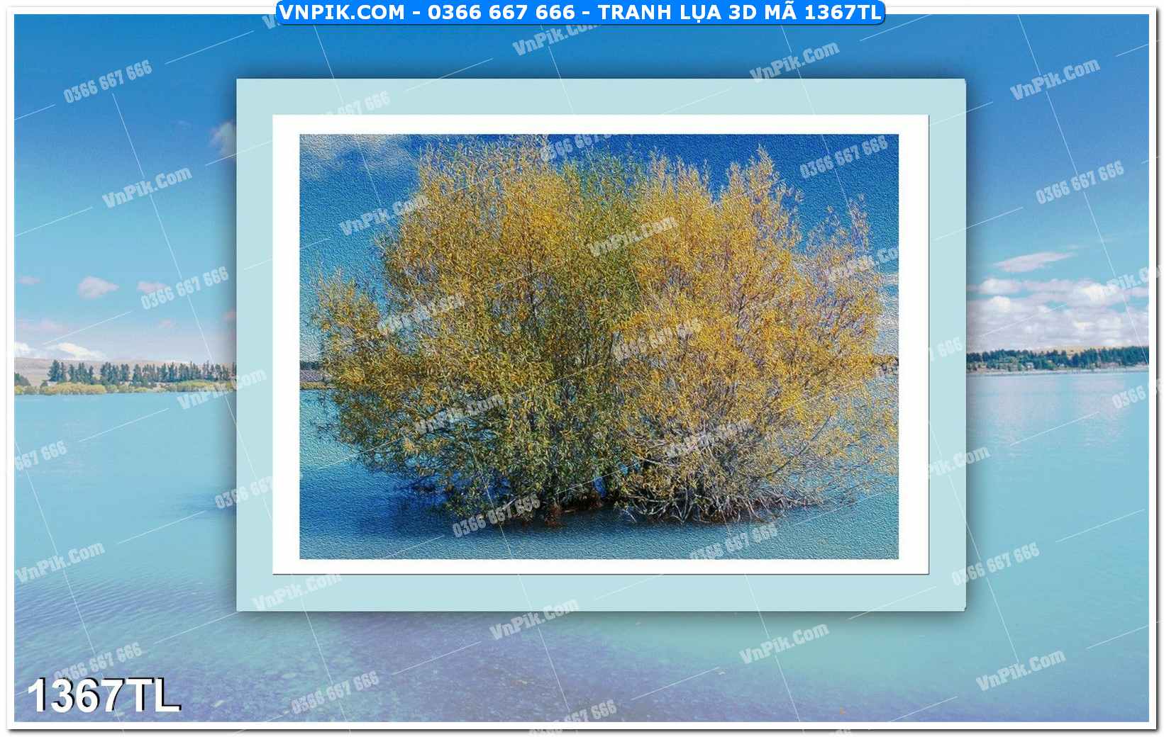 Tranh lụa 3D – Tranh trang trí dán tường 1367TL