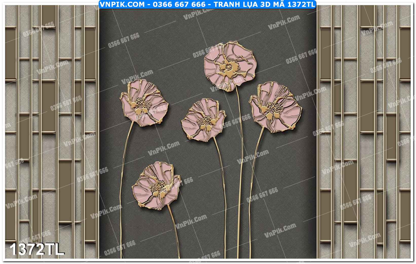 Tranh lụa 3D – Tranh trang trí dán tường 1372TL