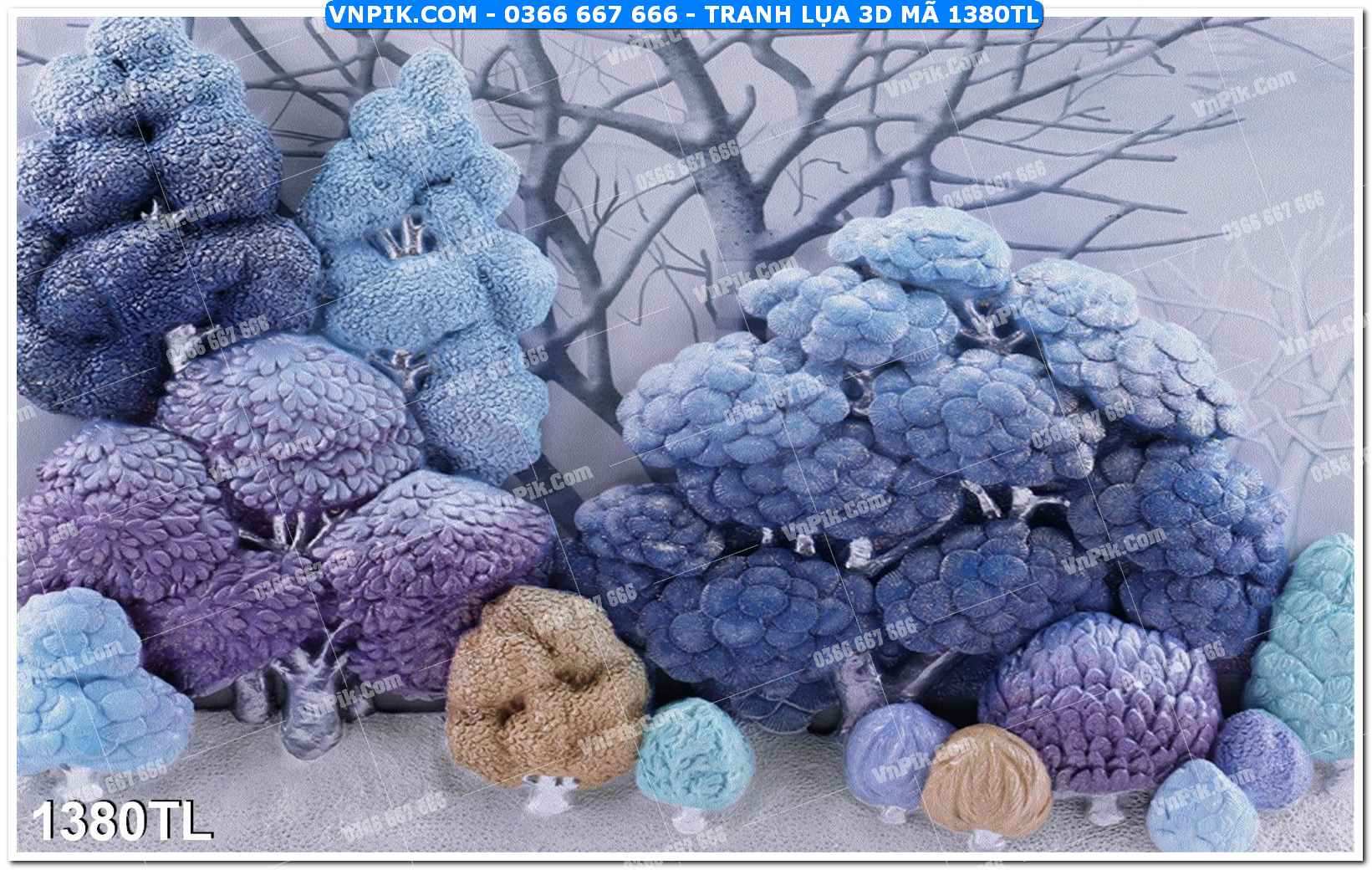 Tranh lụa 3D – Tranh trang trí dán tường 1380TL