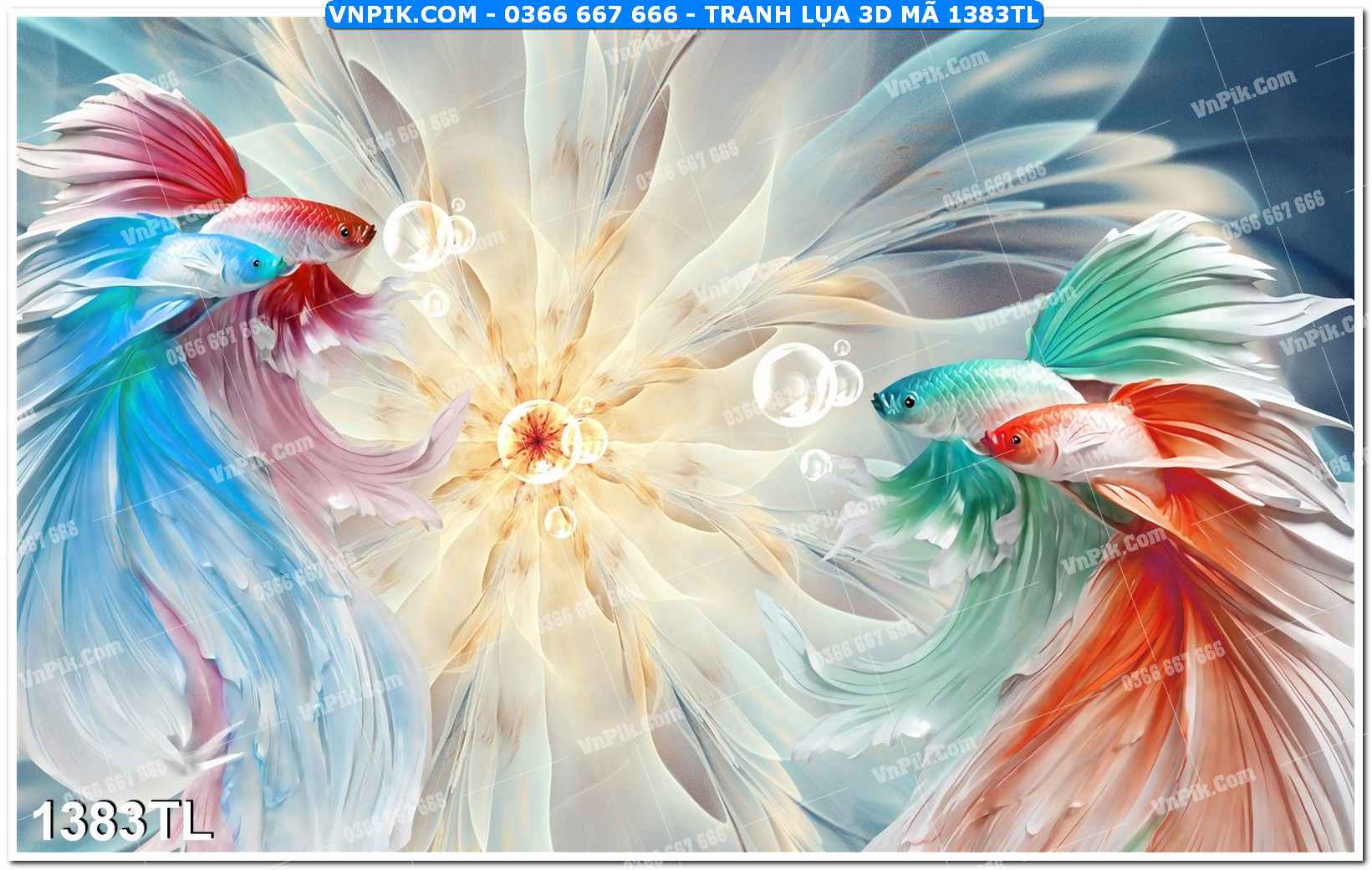 Tranh lụa 3D – Tranh trang trí dán tường 1383TL