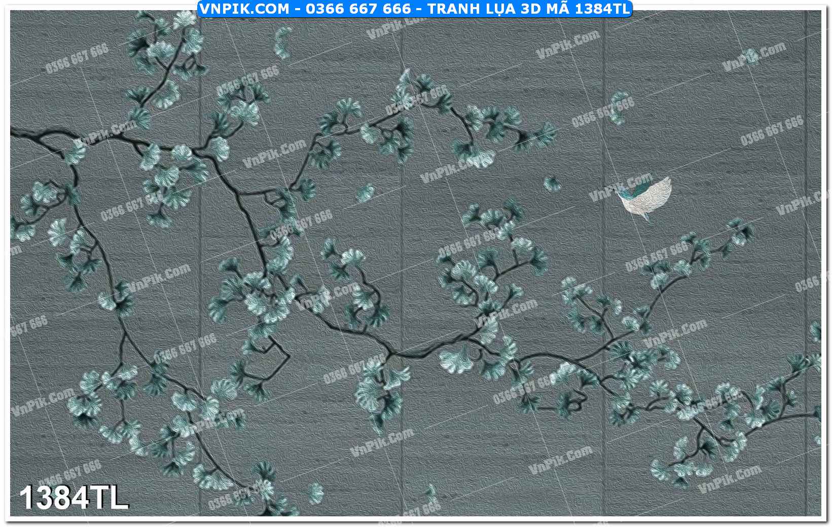 Tranh lụa 3D – Tranh trang trí dán tường 1384TL